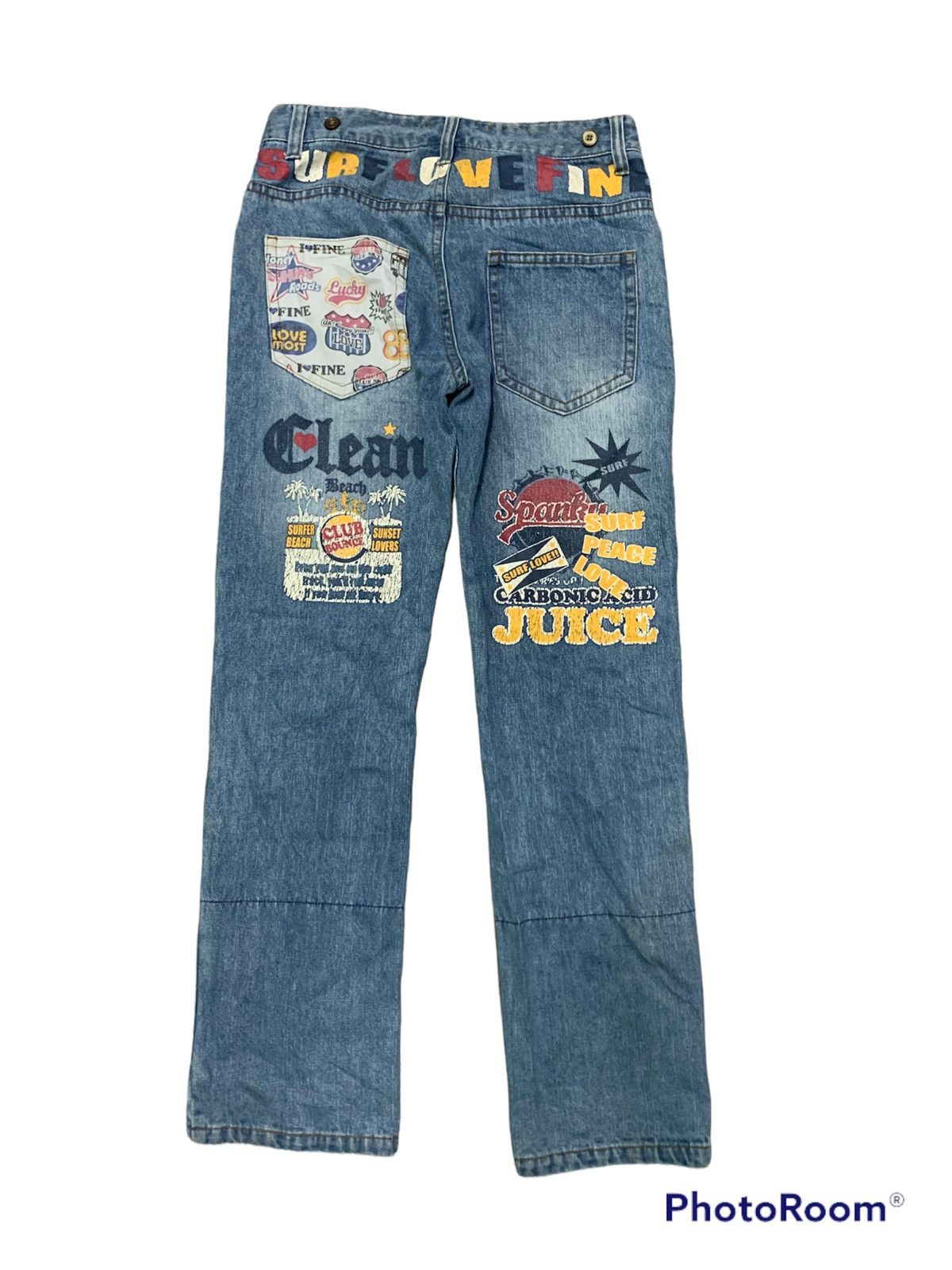 Designer Nice Surf And Love Patchwork Jeans Size US 33 - 2 Thumbnail