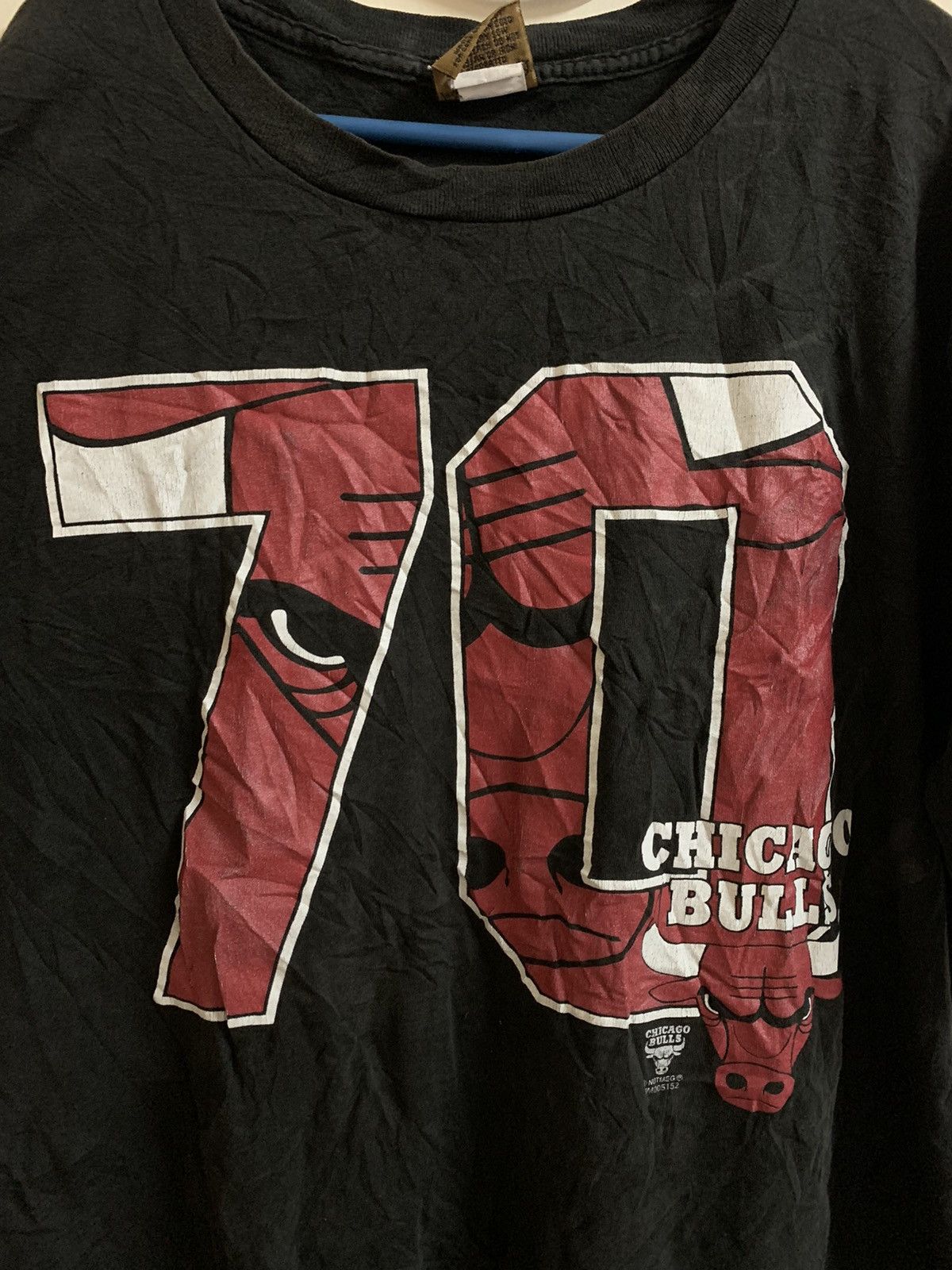 NBA × Nutmeg × Vintage Vintage Chicago Bulls 70 Nice Print T Shirt Size US XL / EU 56 / 4 - 3 Thumbnail