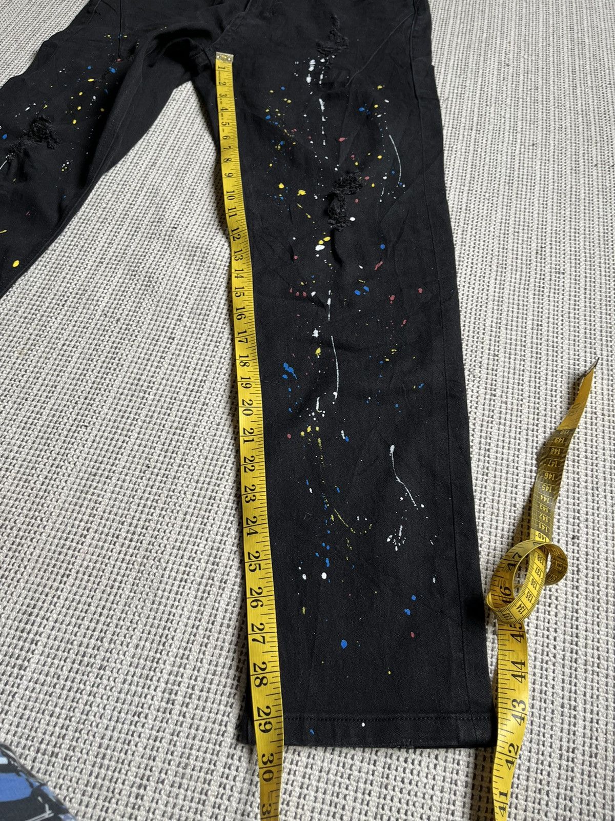 Japanese Brand × Number (N)ine Rare Number Nine Distressed Paint Splatter denim pants Size US 31 - 19 Thumbnail