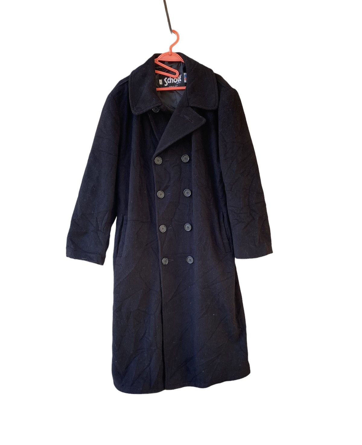 Schott Schott NYC Classic Wool Navy Pea Coat Size US L / EU 52-54 / 3 - 1 Thumbnail