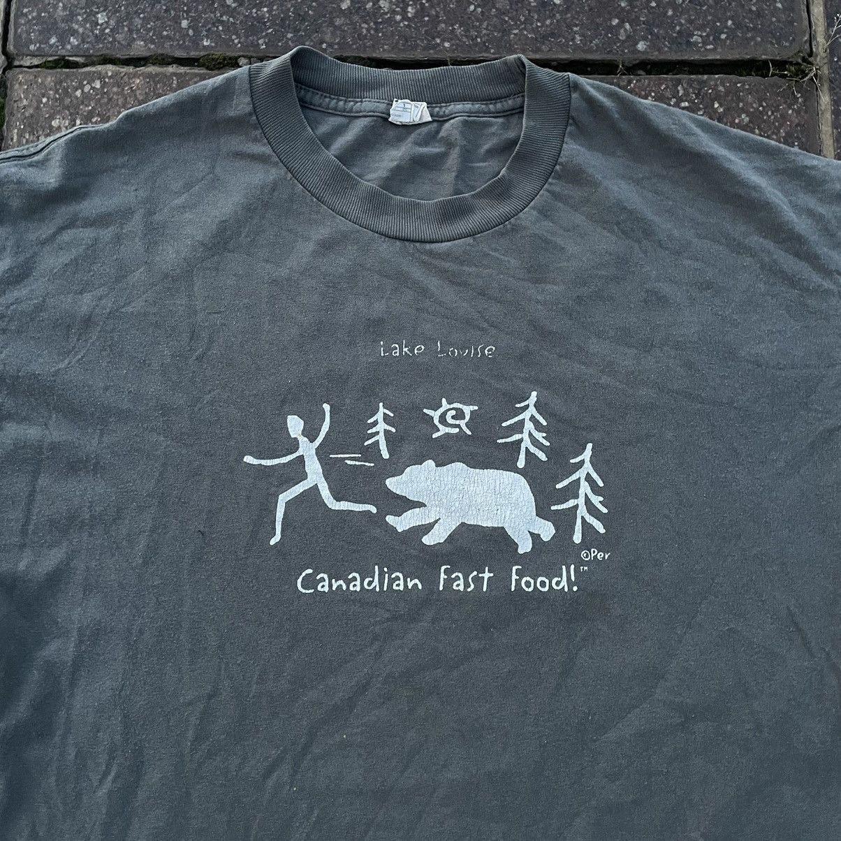 Vintage Vintage Y2K Sun Faded Graphic Humor Tee Washed Grey Grunge L Size US L / EU 52-54 / 3 - 4 Thumbnail