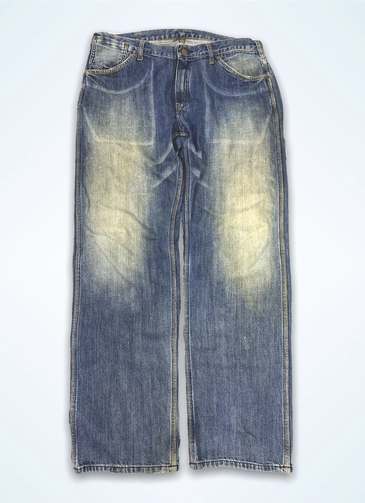 Carhartt × Vintage Rare Vintage Carhartt Denim Buckle Back Cinch Size US 36 / EU 52 - 1 Thumbnail