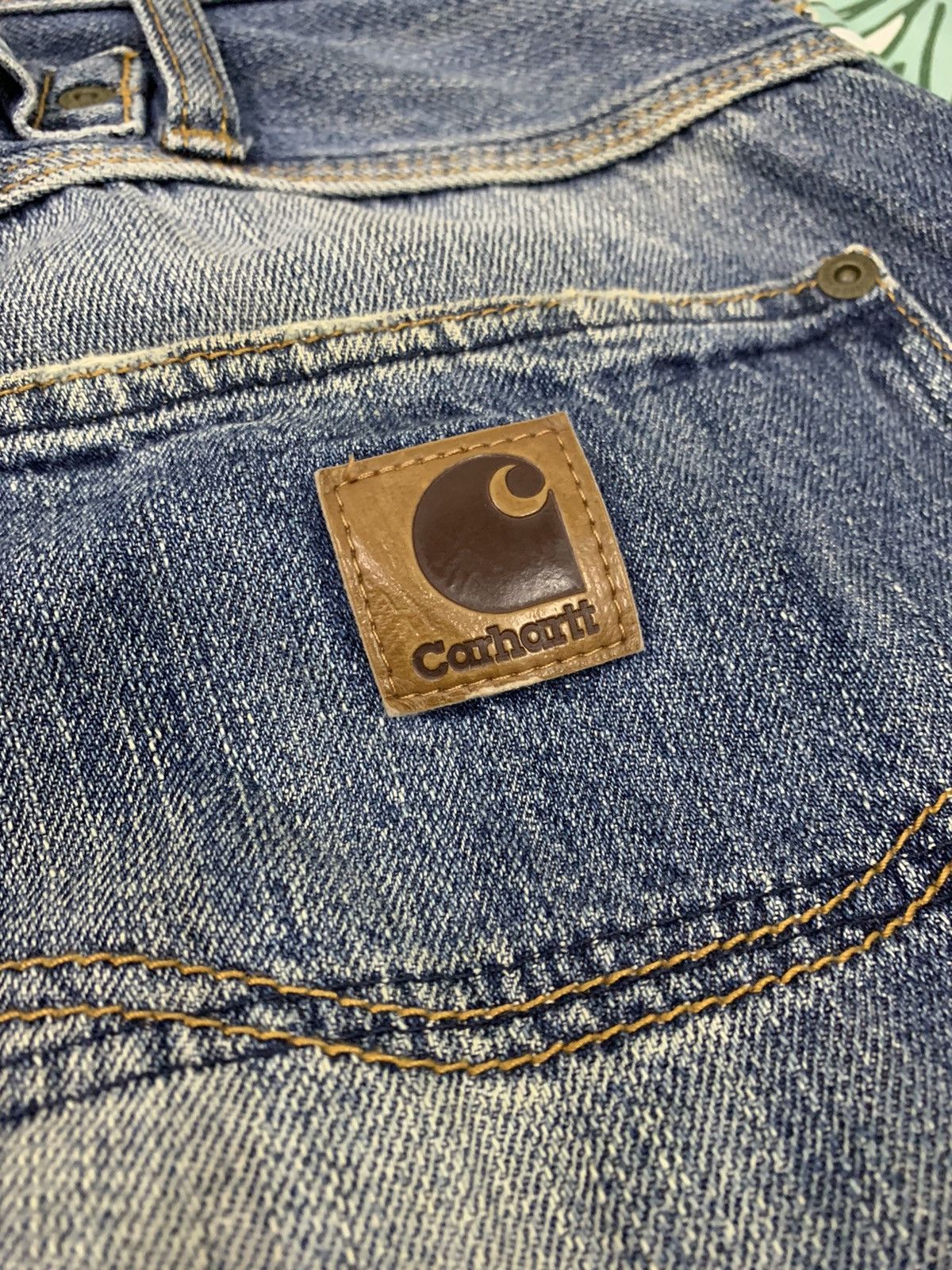 Carhartt × Vintage Rare Vintage Carhartt Denim Buckle Back Cinch Size US 36 / EU 52 - 3 Thumbnail