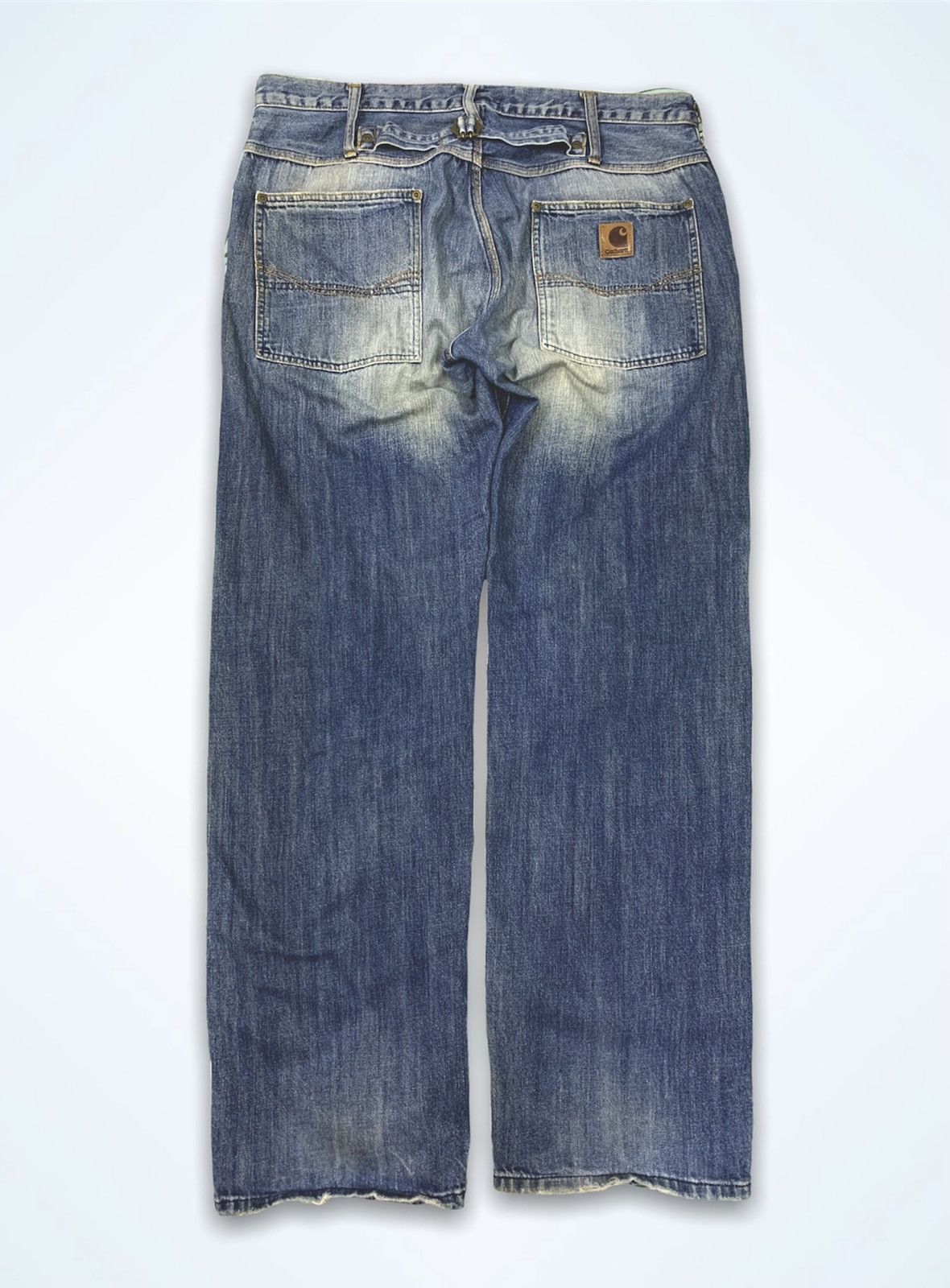 Carhartt × Vintage Rare Vintage Carhartt Denim Buckle Back Cinch Size US 36 / EU 52 - 2 Thumbnail