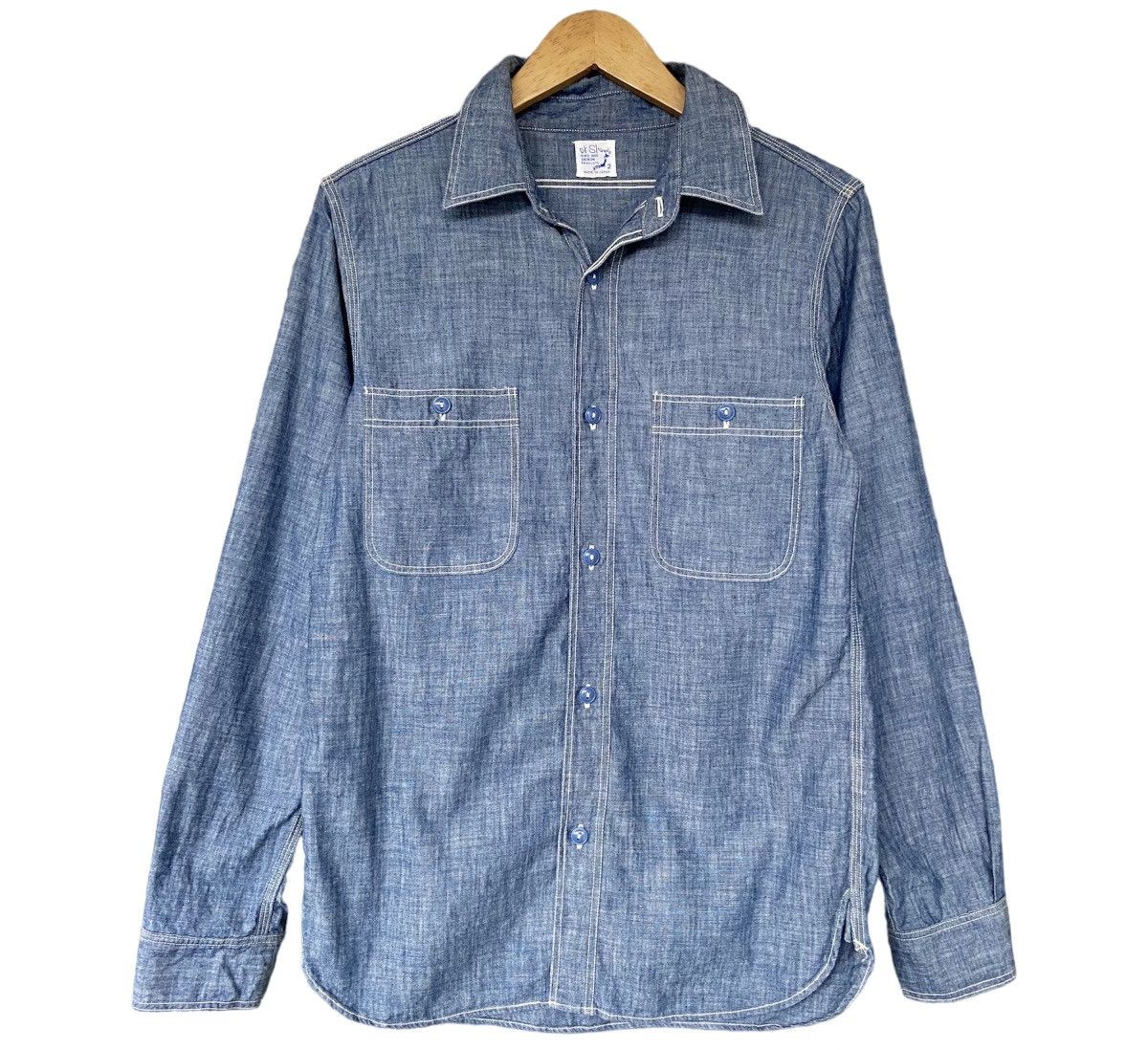 Pre-owned Orslow Chambray Work Shirt In Blue