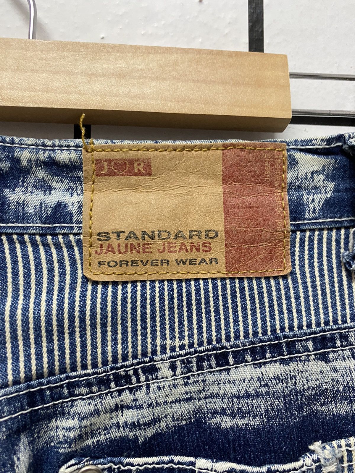 Designer × Japanese Brand JR Jeans Japan Hybrid Hickory Stripe Flared Stretch Denim Size US 30 / EU 46 - 15 Thumbnail