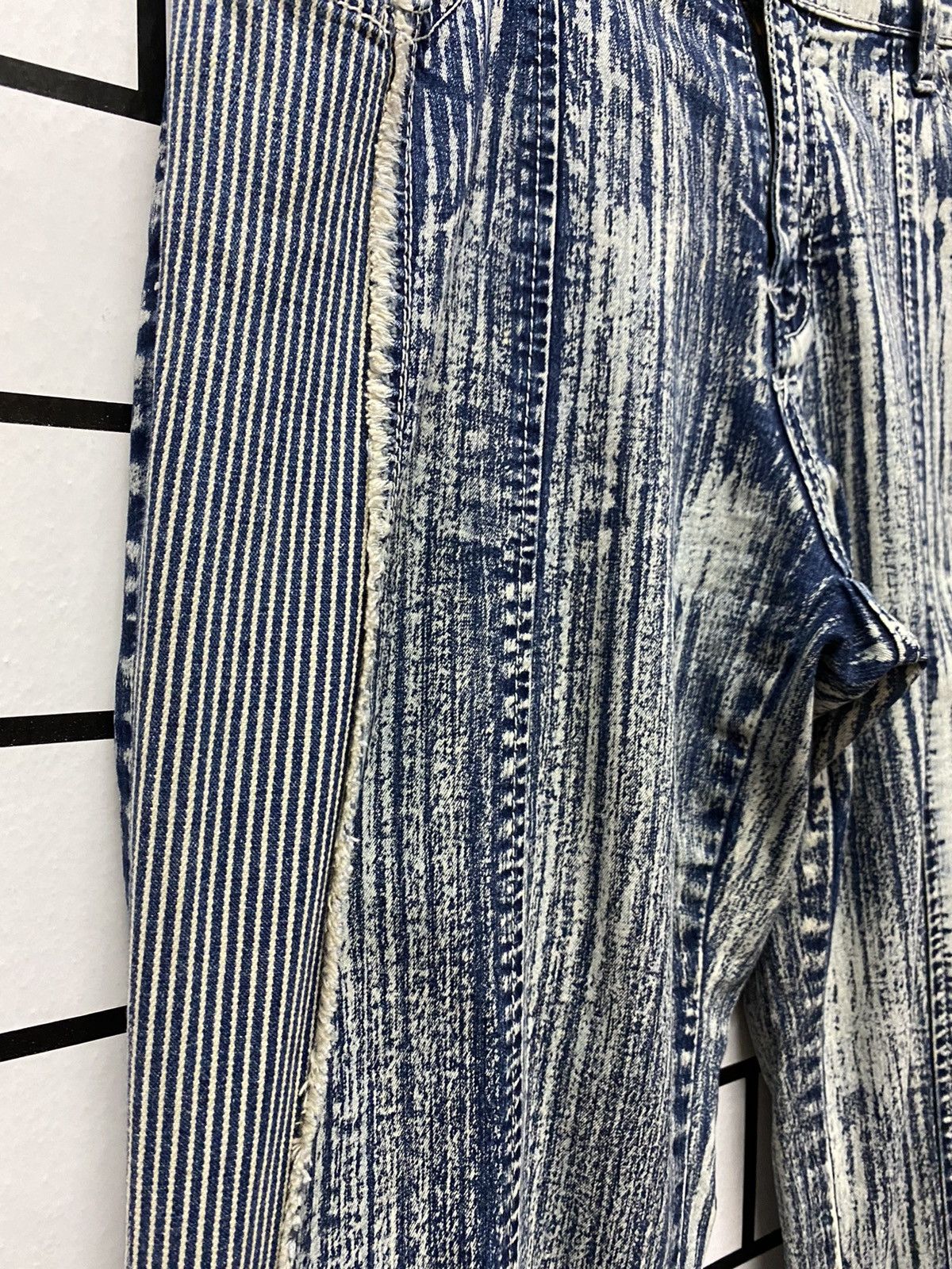 Designer × Japanese Brand JR Jeans Japan Hybrid Hickory Stripe Flared Stretch Denim Size US 30 / EU 46 - 5 Thumbnail