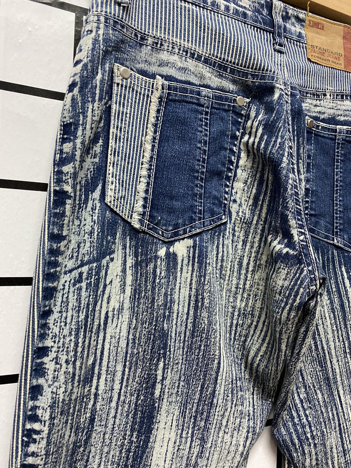Designer × Japanese Brand JR Jeans Japan Hybrid Hickory Stripe Flared Stretch Denim Size US 30 / EU 46 - 12 Thumbnail