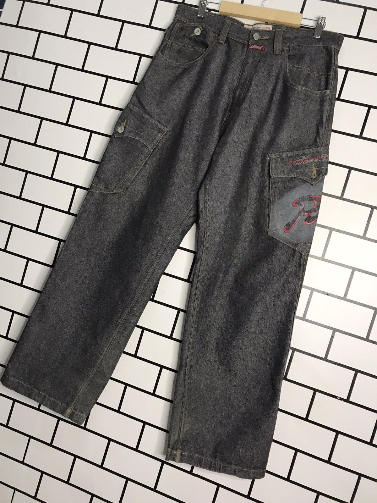Vintage Pj’s Surf Cargo Multi Pocket Baggy loose fit Denim
