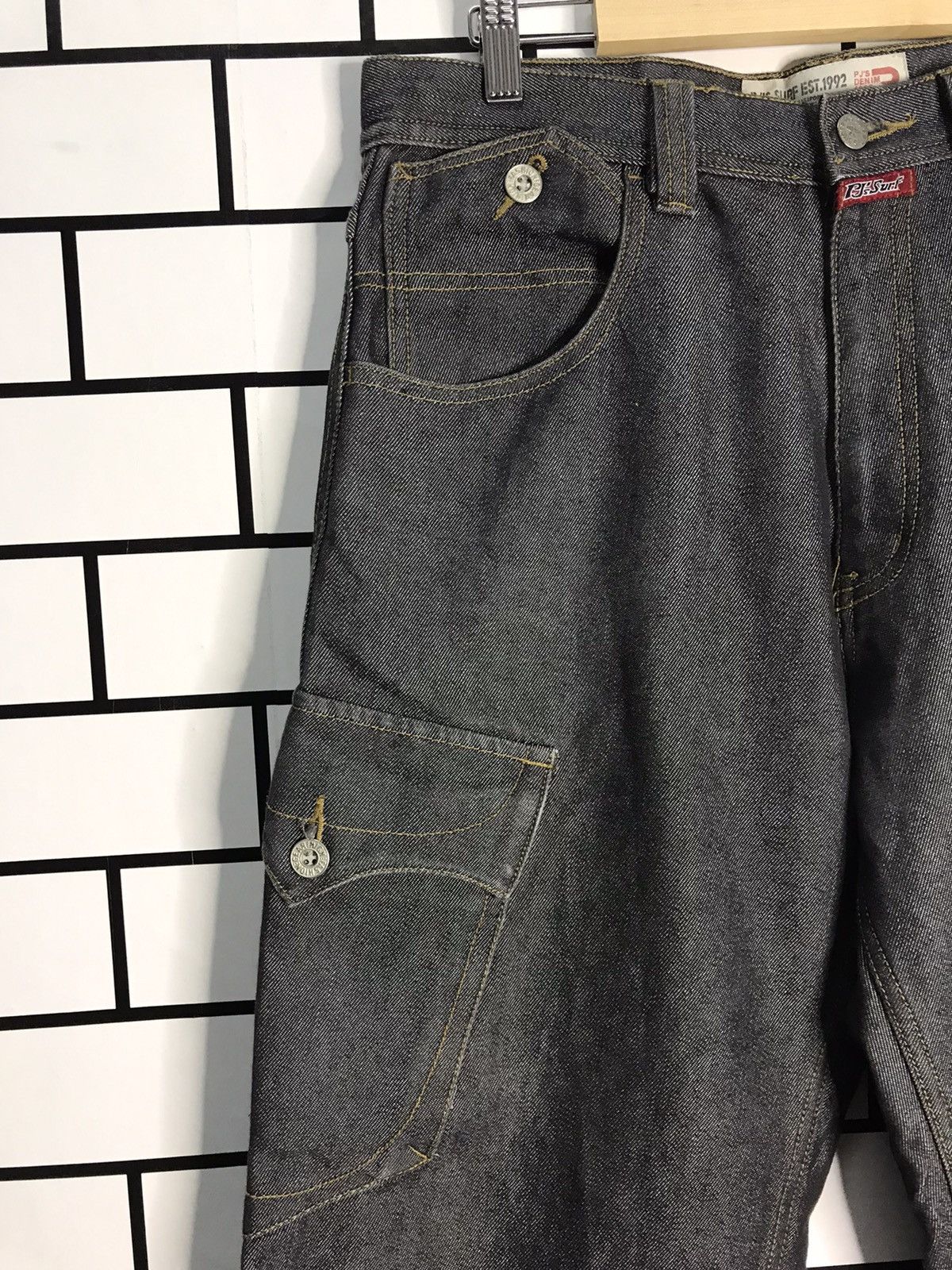 Vintage Pj’s Surf Cargo Multi Pocket Baggy loose fit Denim