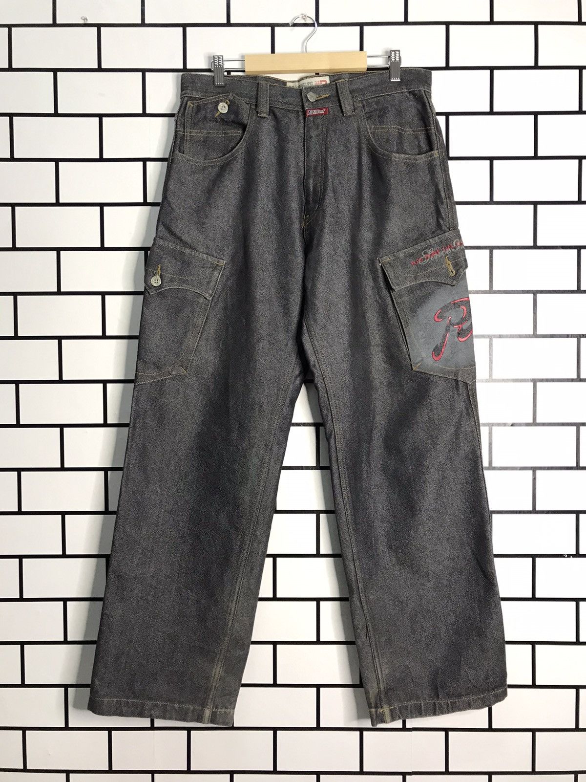 Vintage Pj’s Surf Cargo Multi Pocket Baggy loose fit Denim