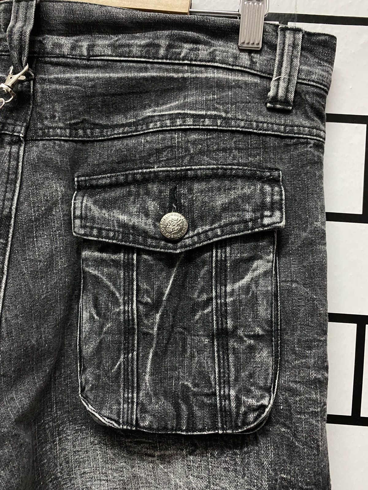 Designer × Japanese Brand LowBoX Japan Cargo Multi Pocket Cropped Denim Pants Size US 32 / EU 48 - 14 Thumbnail