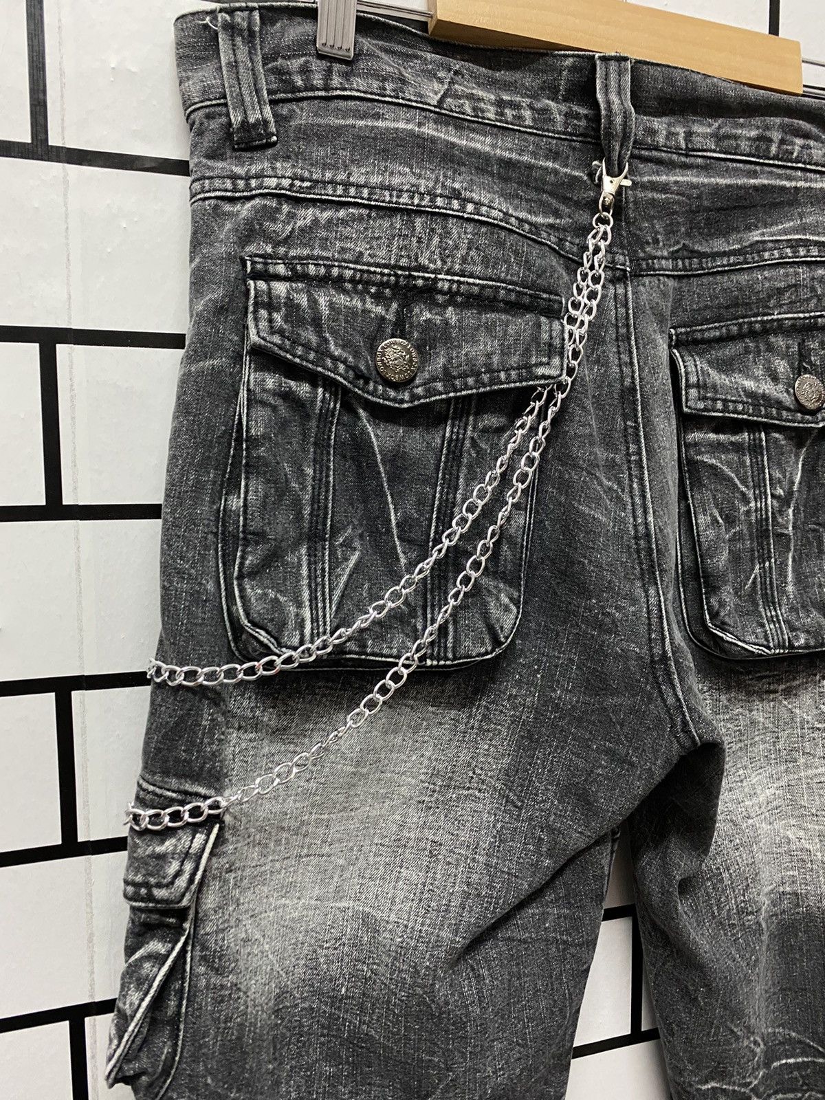 Designer × Japanese Brand LowBoX Japan Cargo Multi Pocket Cropped Denim Pants Size US 32 / EU 48 - 13 Thumbnail