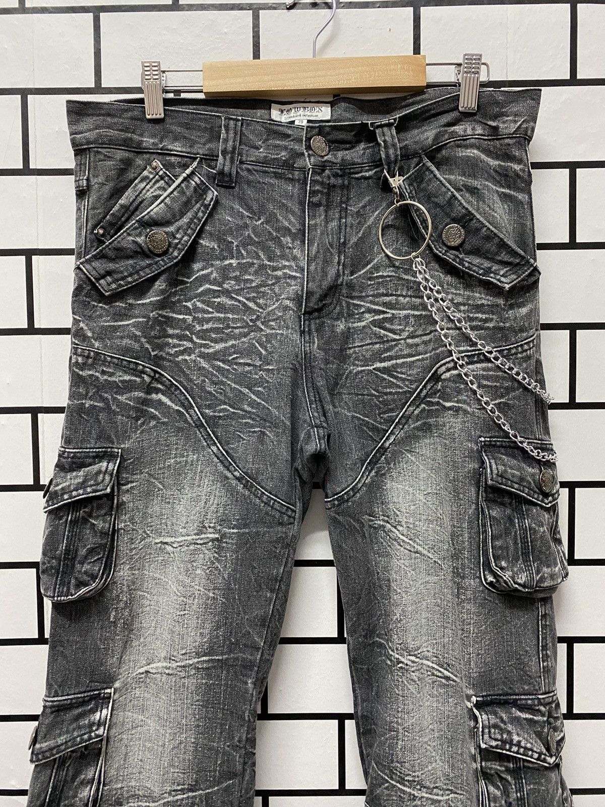 Designer × Japanese Brand LowBoX Japan Cargo Multi Pocket Cropped Denim Pants Size US 32 / EU 48 - 4 Thumbnail