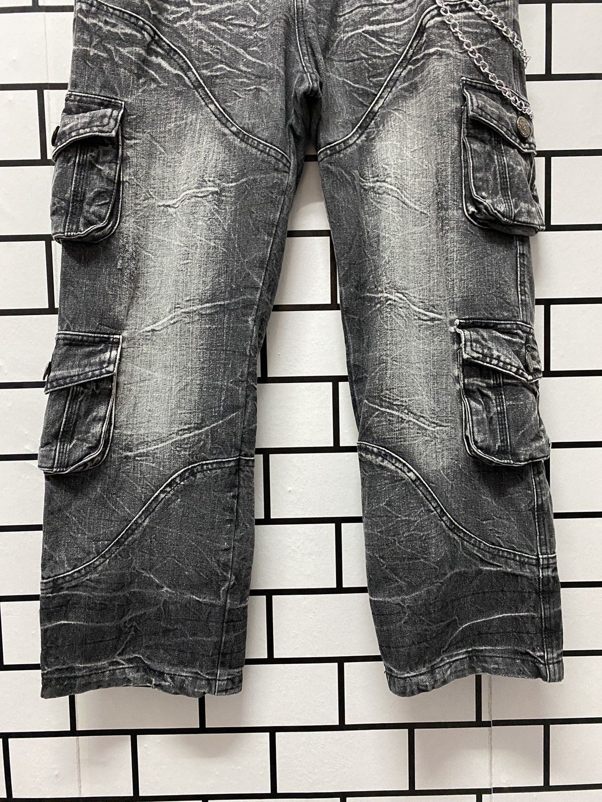 Designer × Japanese Brand LowBoX Japan Cargo Multi Pocket Cropped Denim Pants Size US 32 / EU 48 - 5 Thumbnail