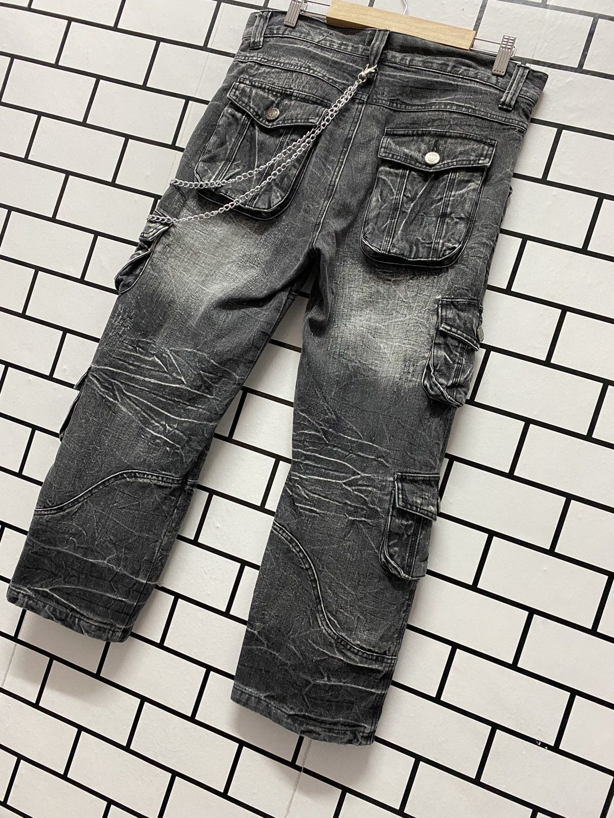 Designer × Japanese Brand LowBoX Japan Cargo Multi Pocket Cropped Denim Pants Size US 32 / EU 48 - 11 Thumbnail