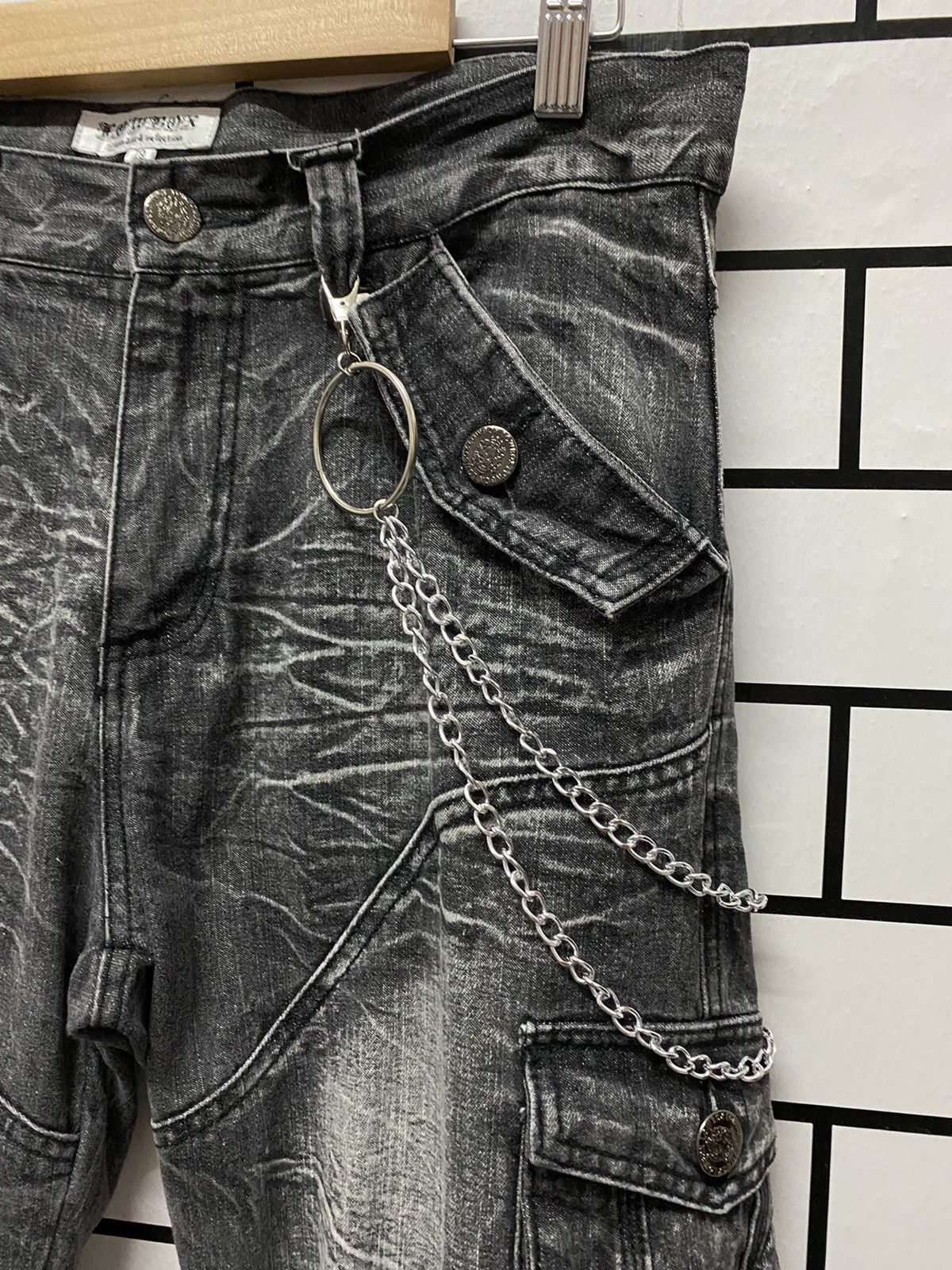 Designer × Japanese Brand LowBoX Japan Cargo Multi Pocket Cropped Denim Pants Size US 32 / EU 48 - 10 Thumbnail