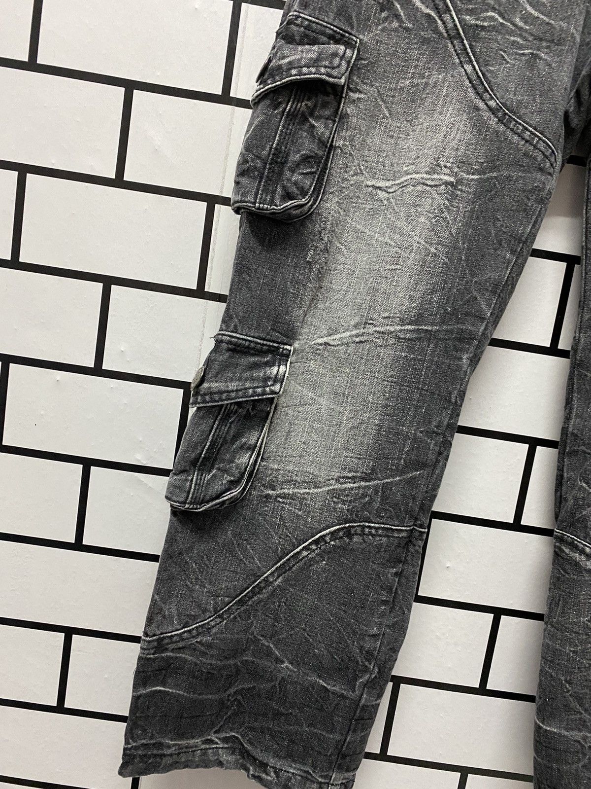 Designer × Japanese Brand LowBoX Japan Cargo Multi Pocket Cropped Denim Pants Size US 32 / EU 48 - 6 Thumbnail