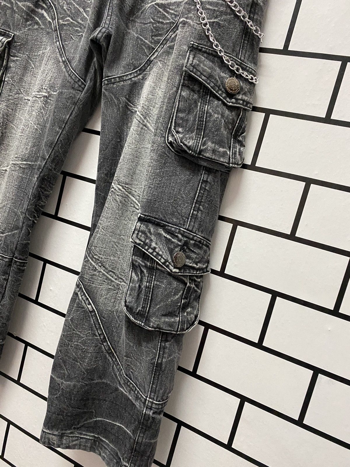 Designer × Japanese Brand LowBoX Japan Cargo Multi Pocket Cropped Denim Pants Size US 32 / EU 48 - 7 Thumbnail