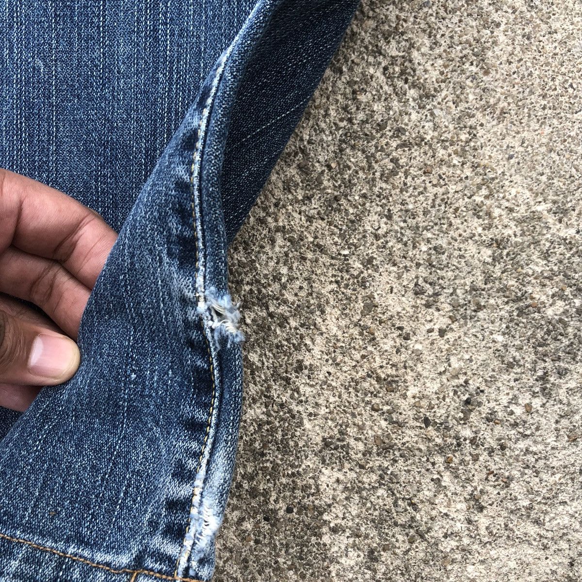 Vintage × Wrangler 🔥Rare🔥Vintage Wrangler Stoned Wash Rips Distress Denim Jeans Size US 30 / EU 46 - 8 Thumbnail