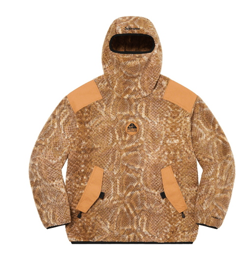 Image of Supreme Nike Acg Fleece Pullover Gold Snakeskin, Men's (Size XL)