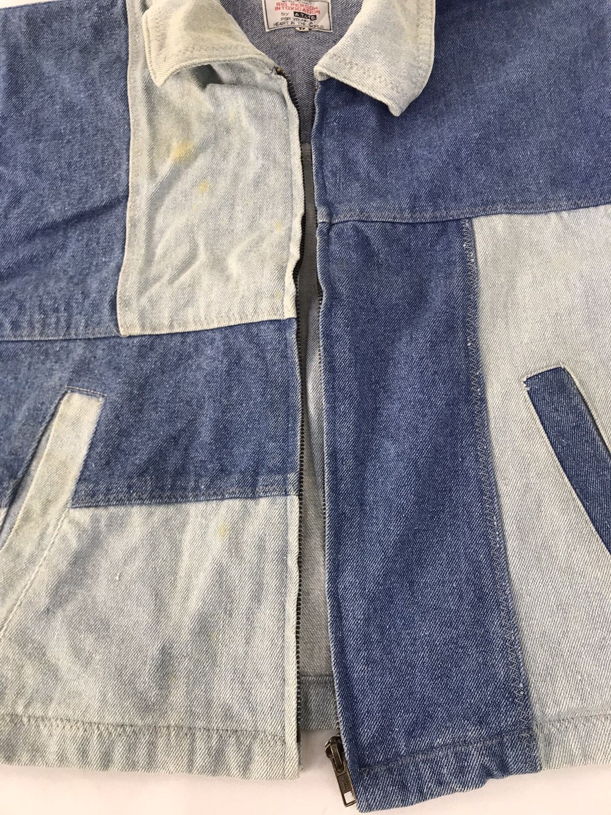 PERSON'S Big Person Cut & Sewn Denim Patchworks Jacket Zipper Style Size US M / EU 48-50 / 2 - 4 Thumbnail