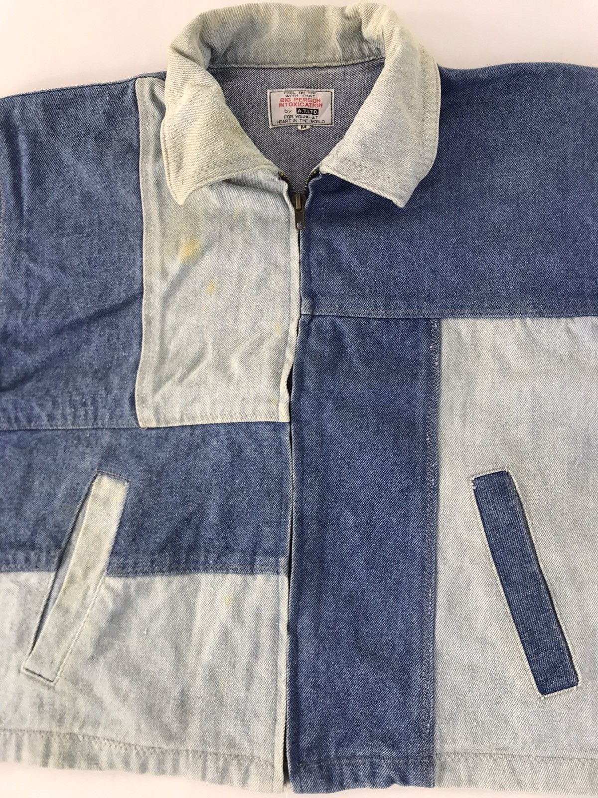 PERSON'S Big Person Cut & Sewn Denim Patchworks Jacket Zipper Style Size US M / EU 48-50 / 2 - 3 Thumbnail