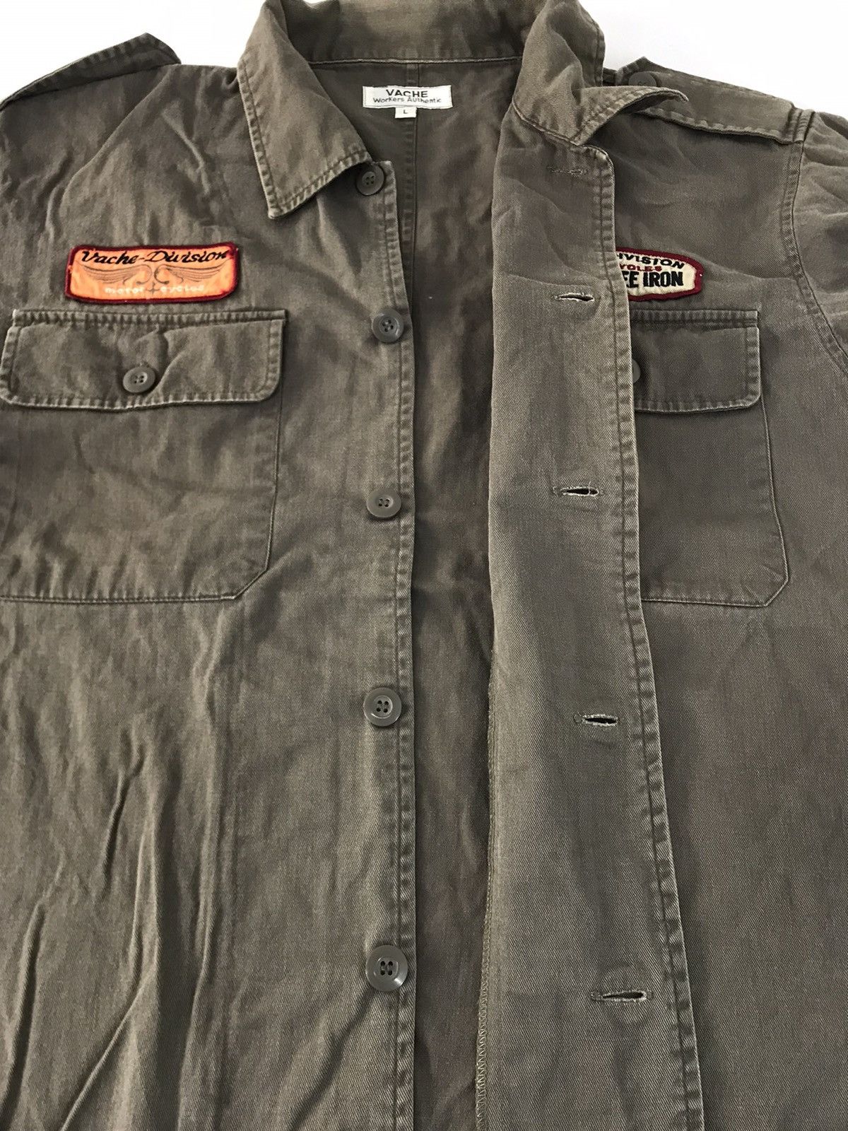 Japanese Brand Vache Division Milwaukee Motorcycle Workwear Jacket Shirt Size US L / EU 52-54 / 3 - 3 Thumbnail