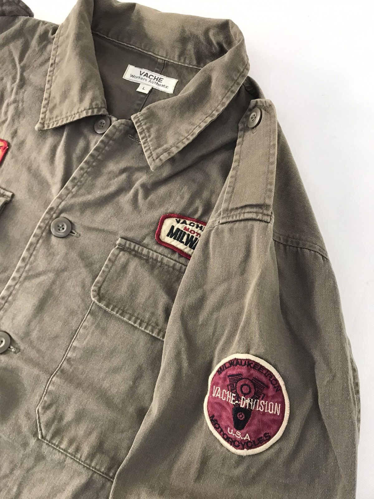 Japanese Brand Vache Division Milwaukee Motorcycle Workwear Jacket Shirt Size US L / EU 52-54 / 3 - 6 Thumbnail