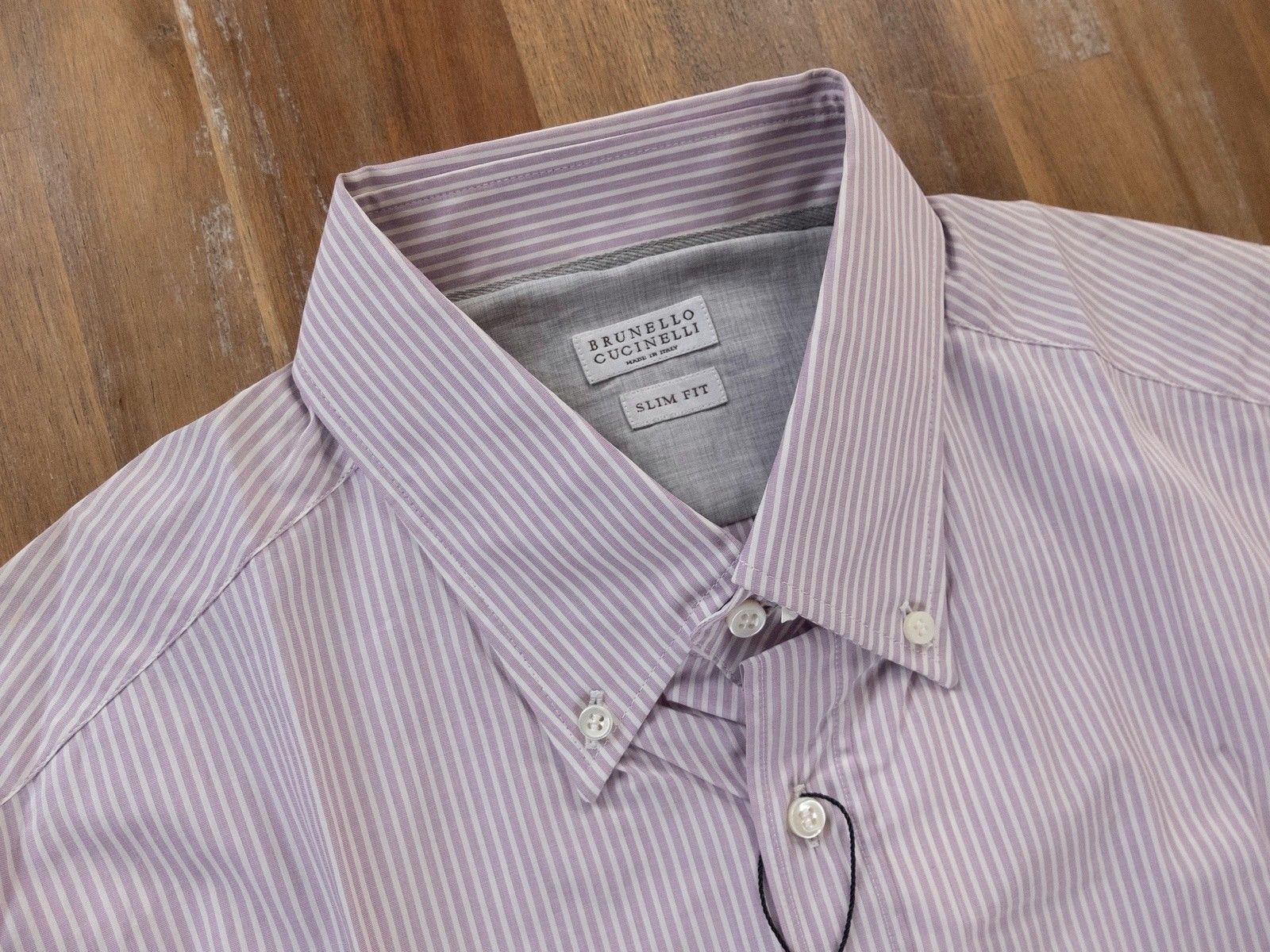Brunello Cucinelli BRUNELLO CUCINELLI slim button-down cotton stripe shirt XXL Size US XXL / EU 58 / 5 - 2 Thumbnail