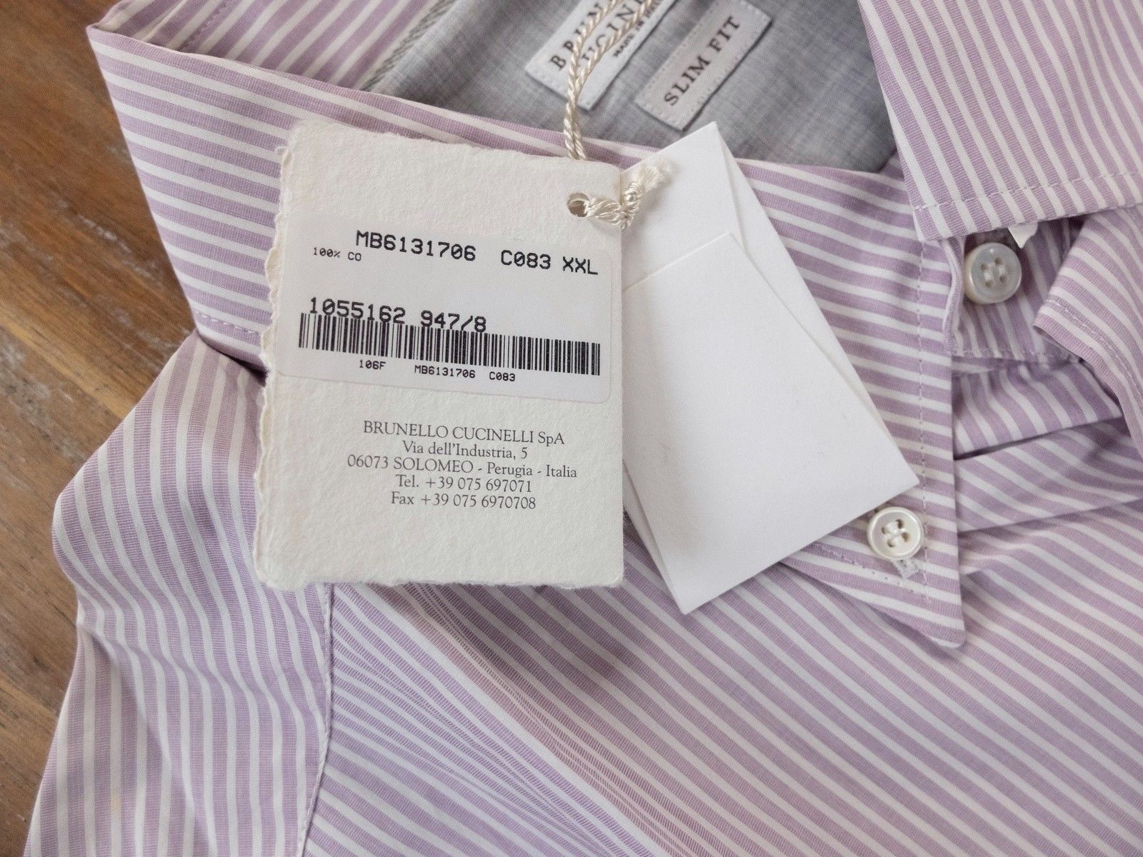 Brunello Cucinelli BRUNELLO CUCINELLI slim button-down cotton stripe shirt XXL Size US XXL / EU 58 / 5 - 3 Thumbnail