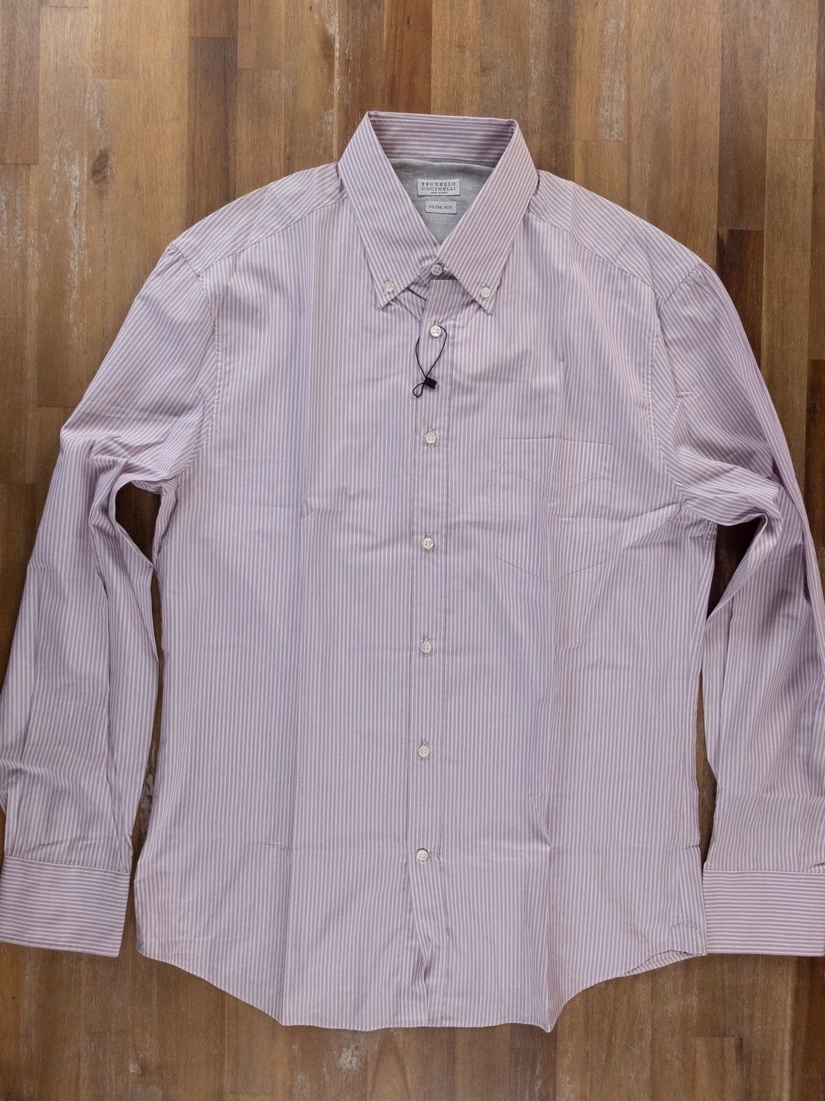 Brunello Cucinelli BRUNELLO CUCINELLI slim button-down cotton stripe shirt XXL Size US XXL / EU 58 / 5 - 1 Thumbnail
