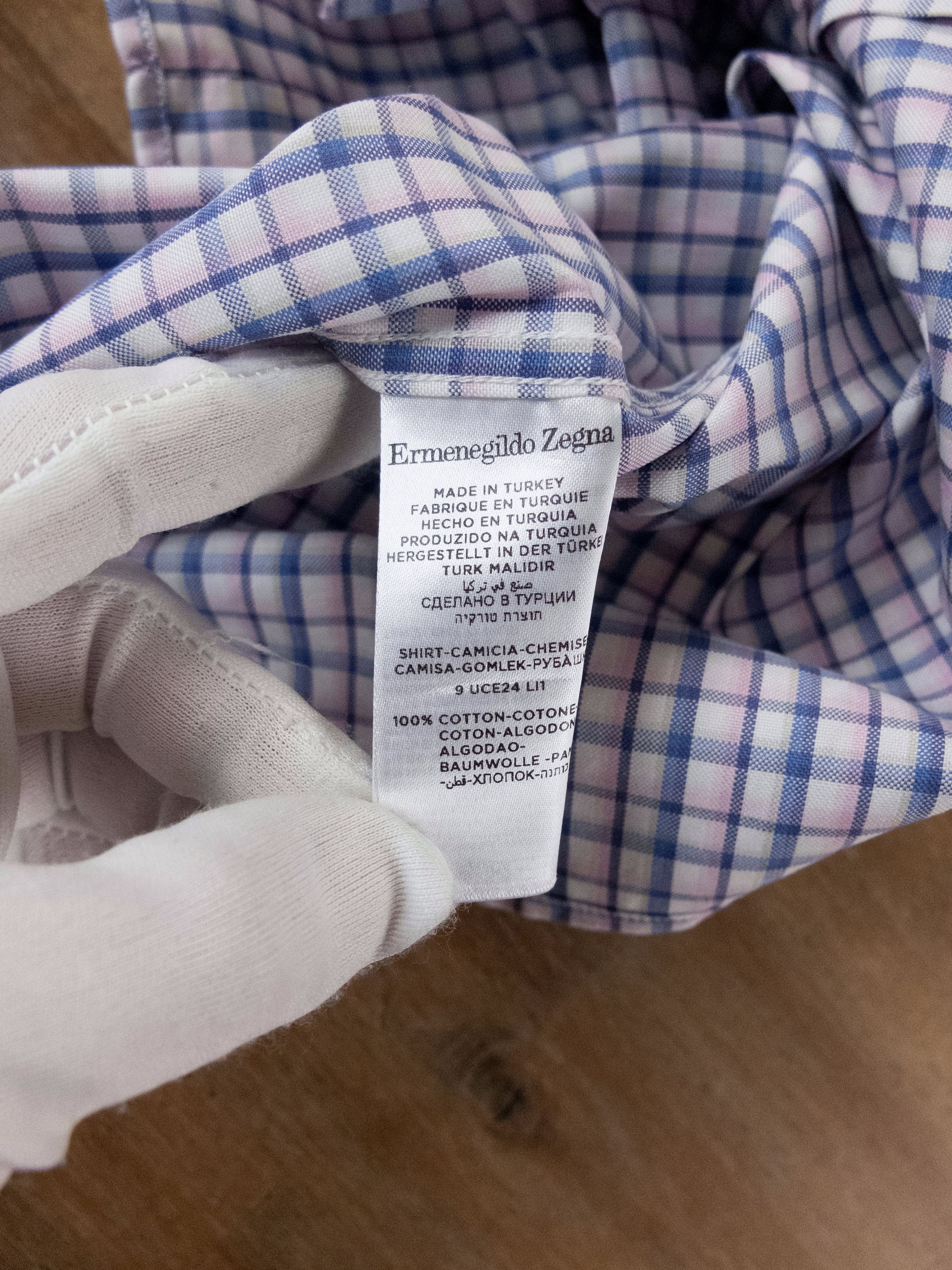 Ermenegildo Zegna ERMENEGILDO ZEGNA plaid cotton formal dress shirt Small Size US S / EU 44-46 / 1 - 4 Thumbnail