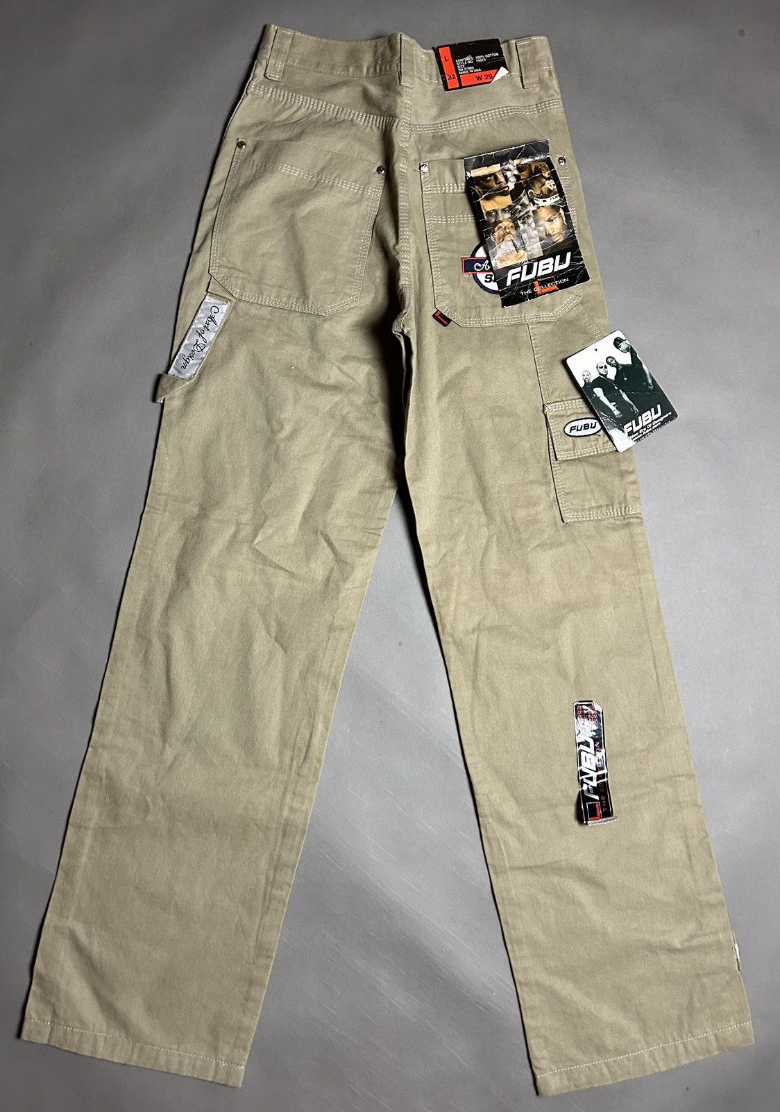 Fubu × Vintage 90s FuBu vintage beige cargo pants Size US 29 - 1 Thumbnail