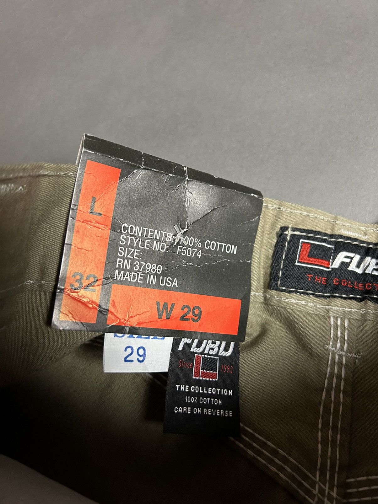 Fubu × Vintage 90s FuBu vintage beige cargo pants Size US 29 - 12 Thumbnail