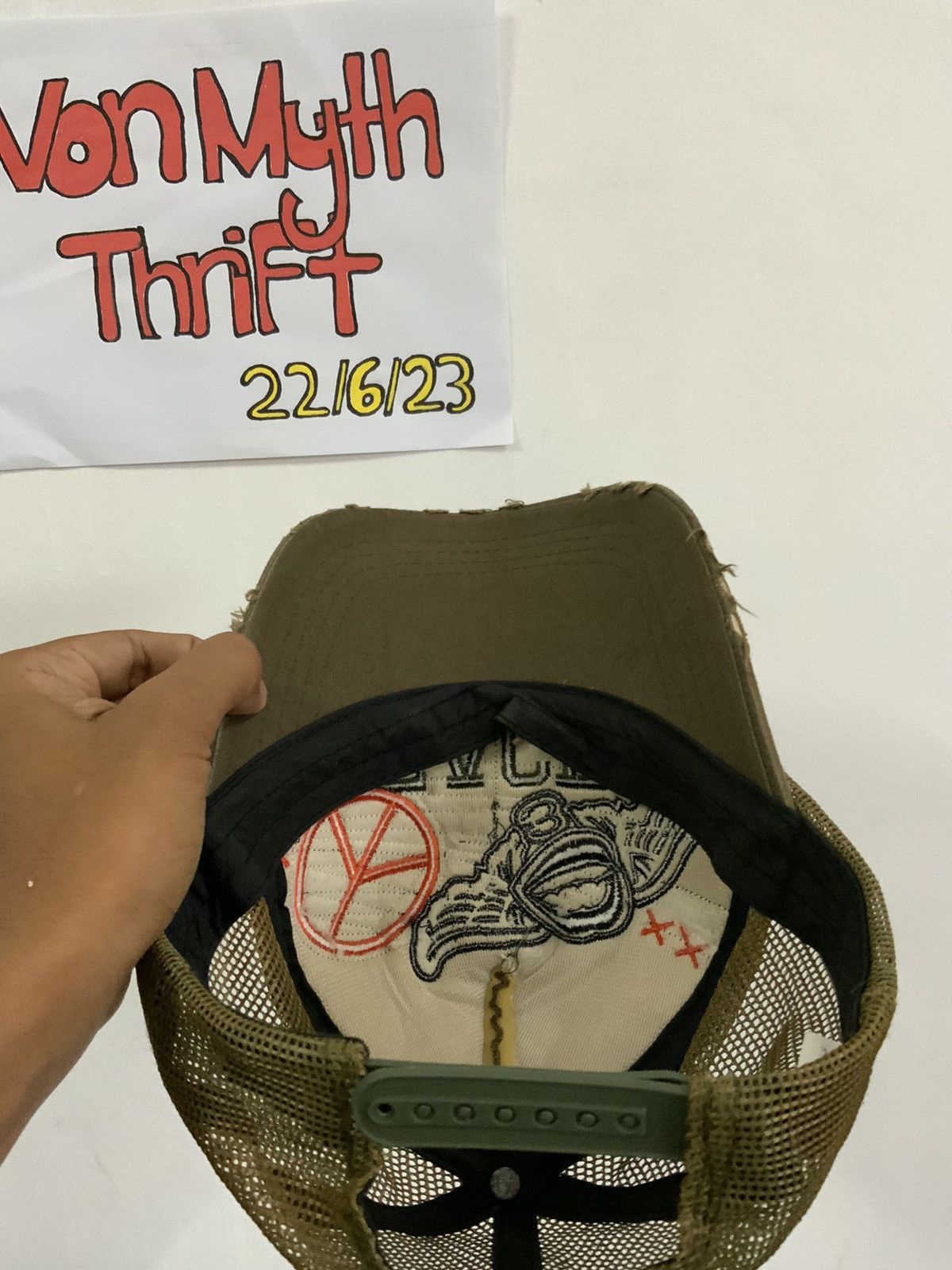 Japanese Brand Peace No War Distressed Trucker Hat Cap Size ONE SIZE - 10 Thumbnail