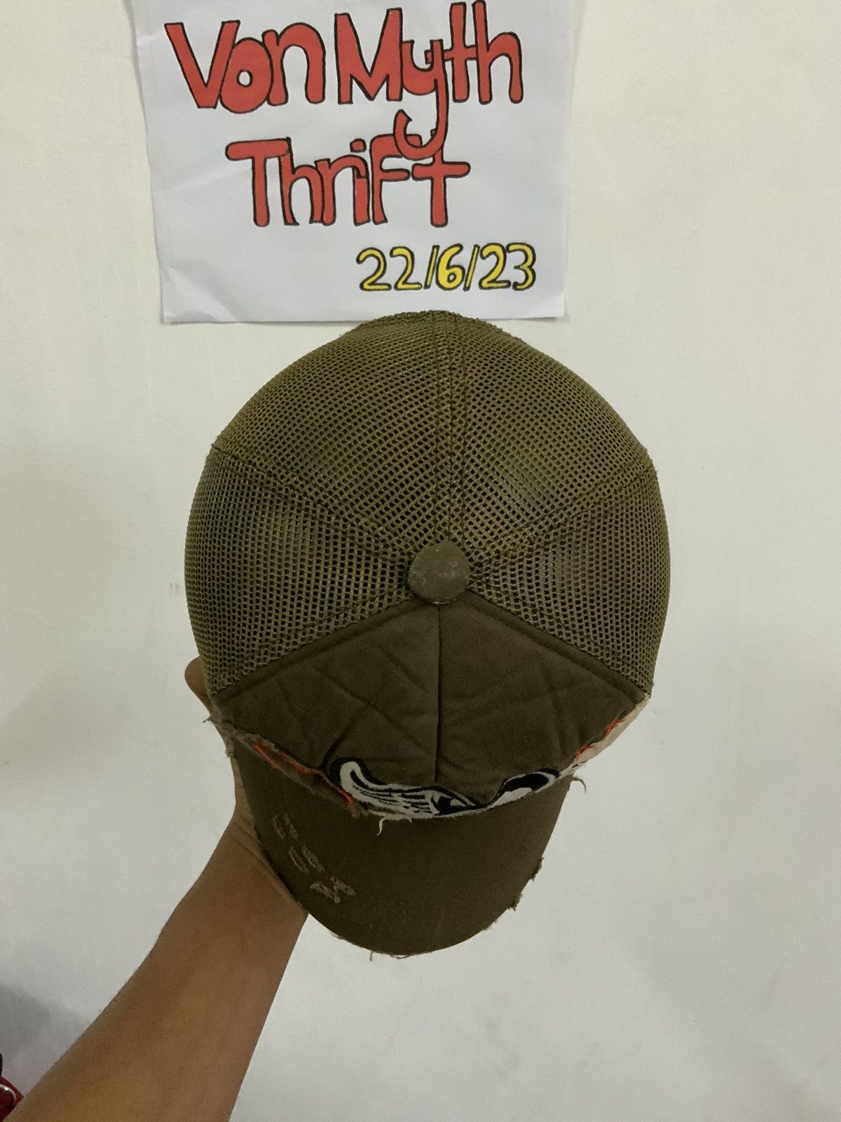 Japanese Brand Peace No War Distressed Trucker Hat Cap Size ONE SIZE - 6 Thumbnail