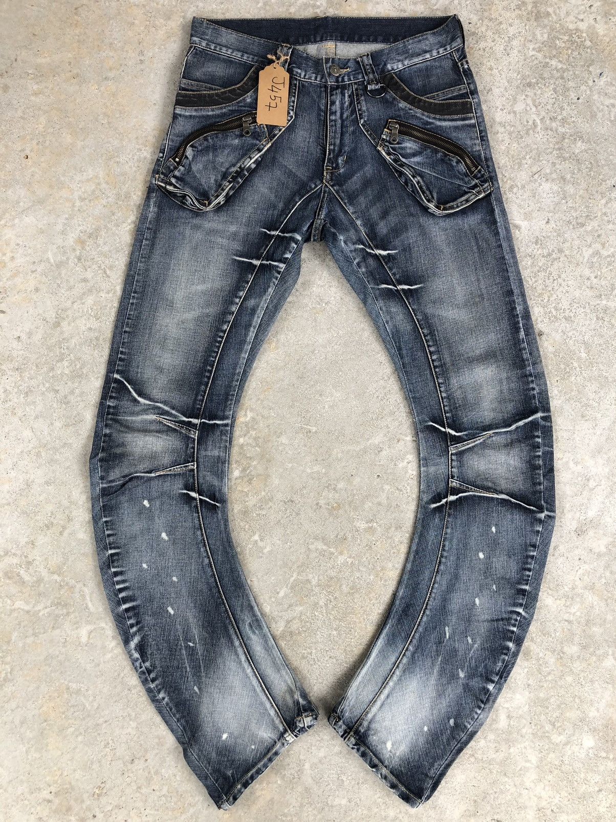 image of Distressed Denim x Ppfm J Cut Distressed Jeans in Blue, Men's (Size 32)