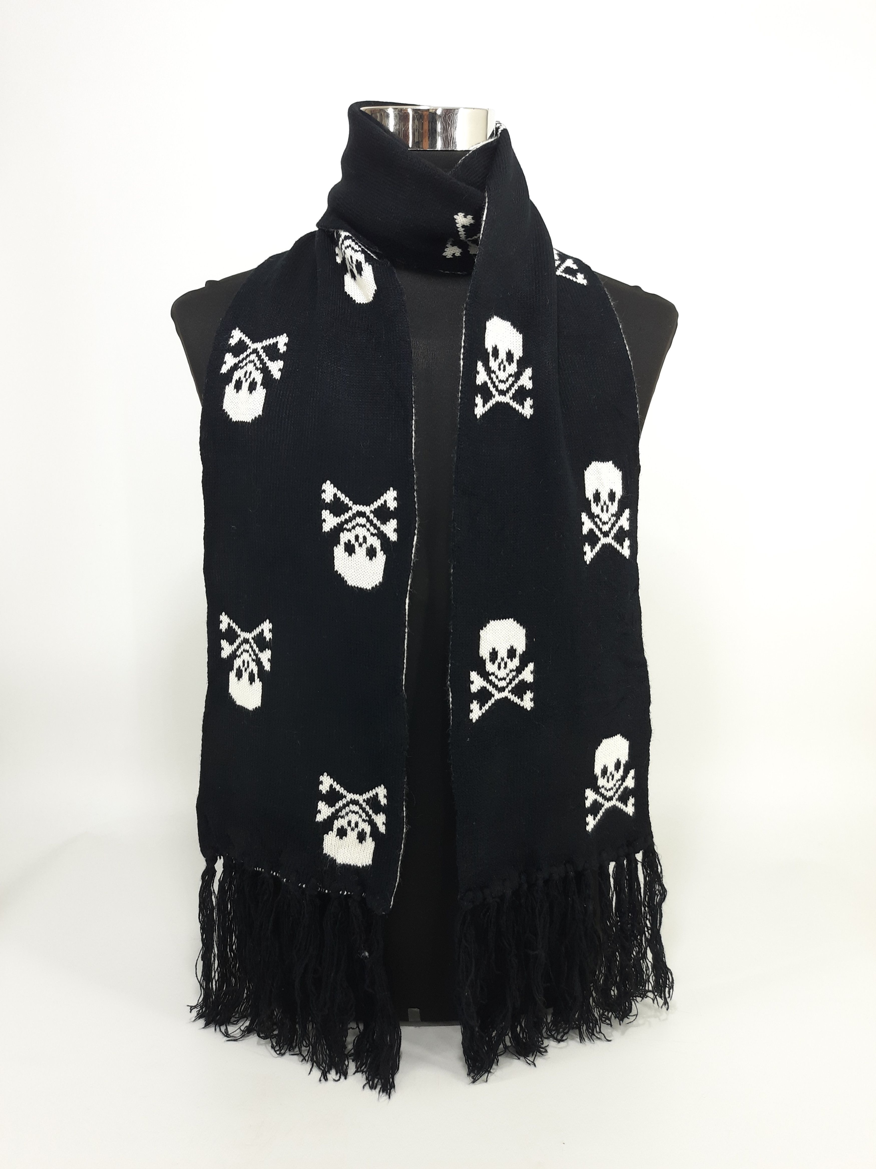 Japanese Brand × Seditionaries Skull Full Print Scarf / Muffler / Neckwear - MFB206 Size ONE SIZE - 2 Thumbnail