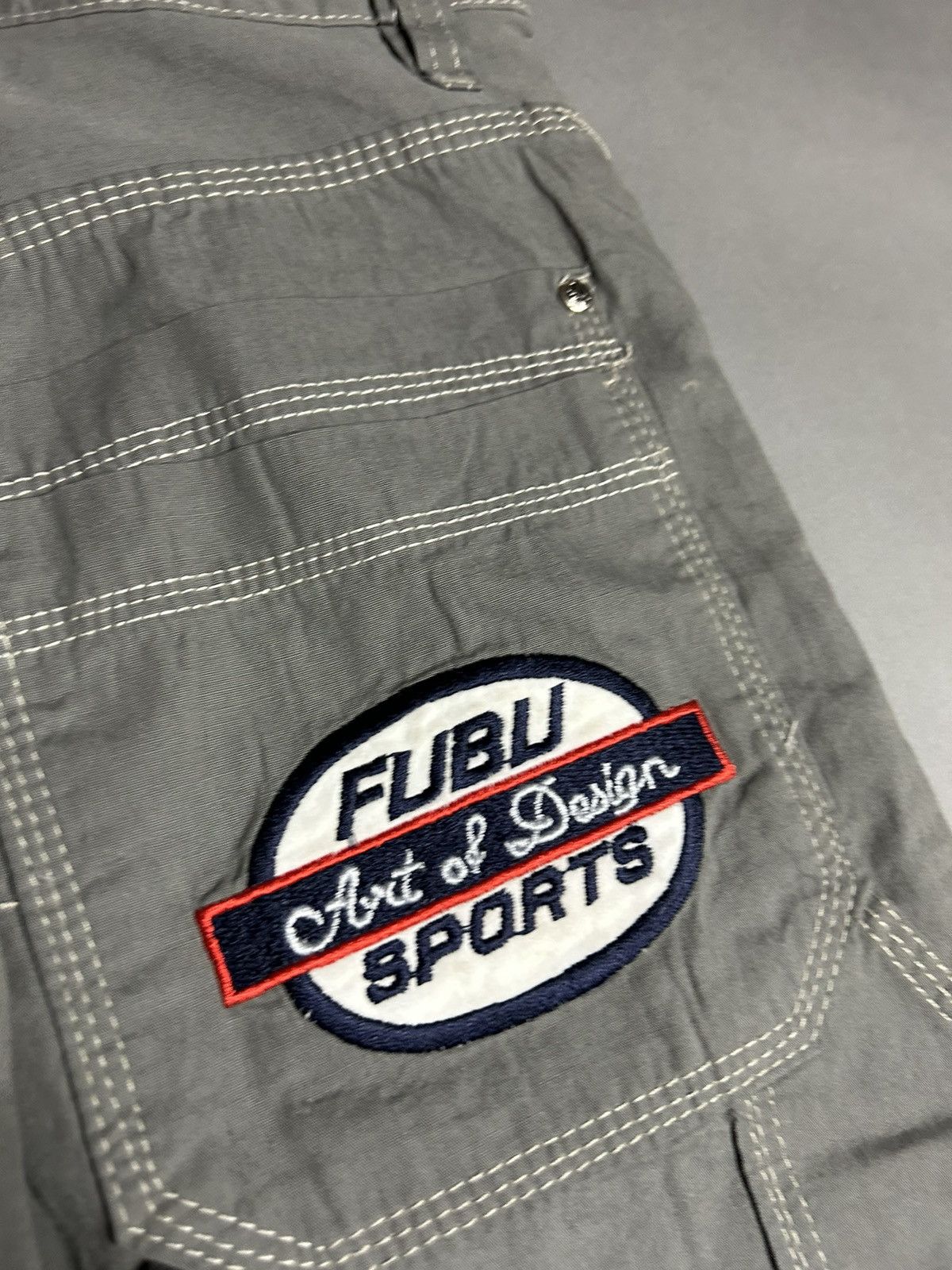Fubu × Vintage 90s FuBu vintage grey cargo pants Size US 29 - 3 Thumbnail