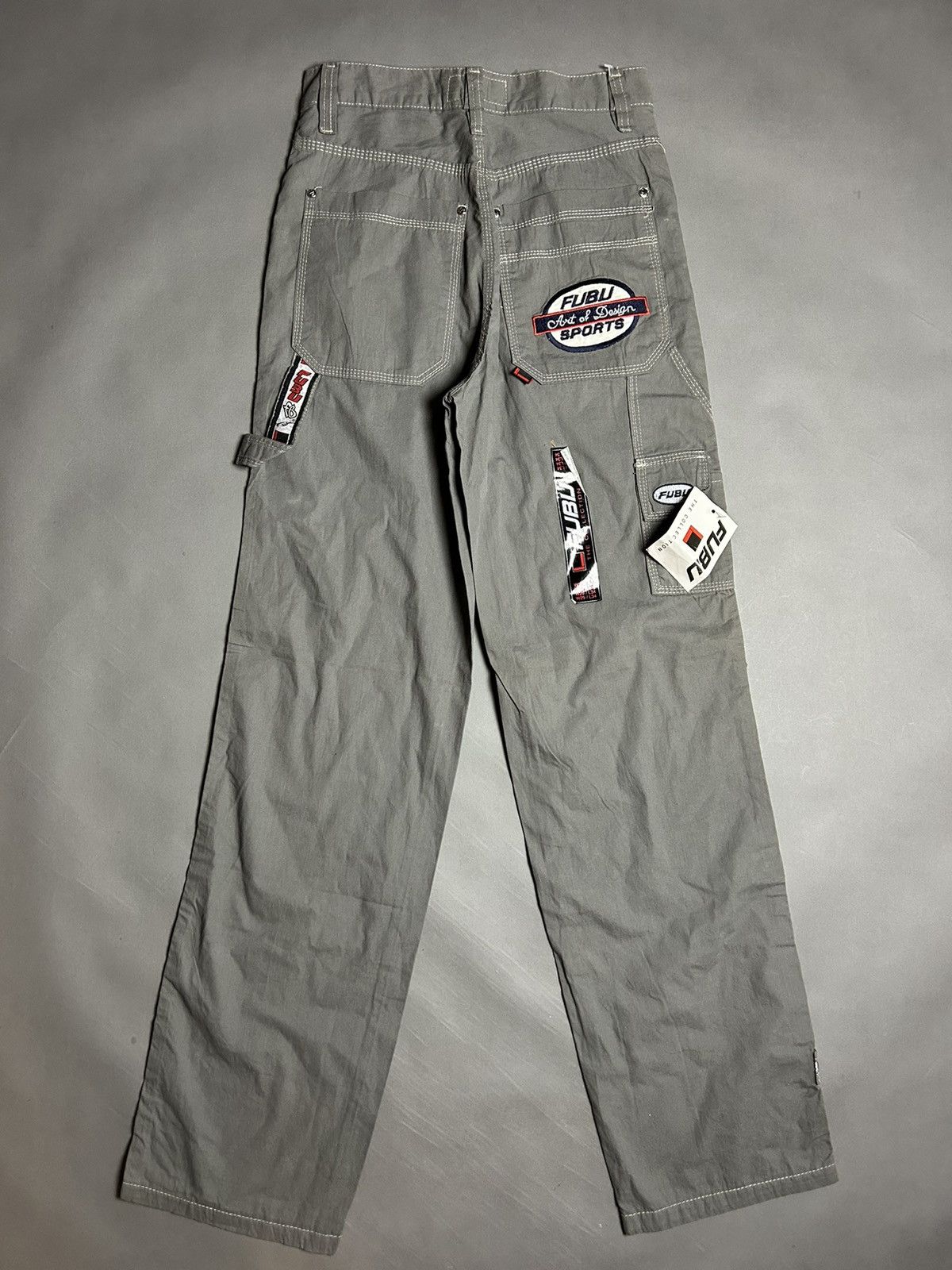 Fubu × Vintage 90s FuBu vintage grey cargo pants Size US 29 - 1 Thumbnail