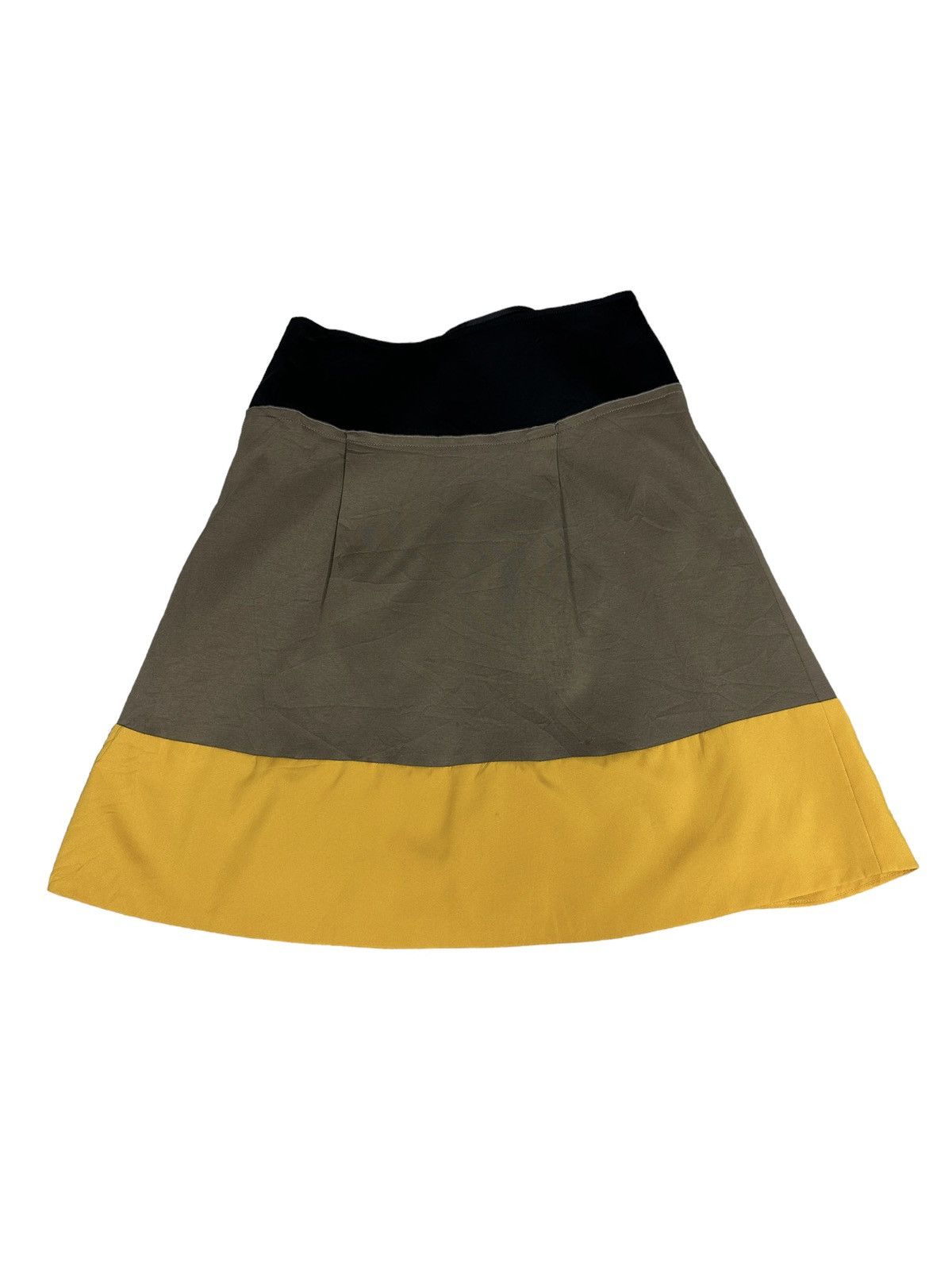 image of Vanilla Confusion 3 Tone Skirt in Black Yellow Brown, Women's (Size 26)