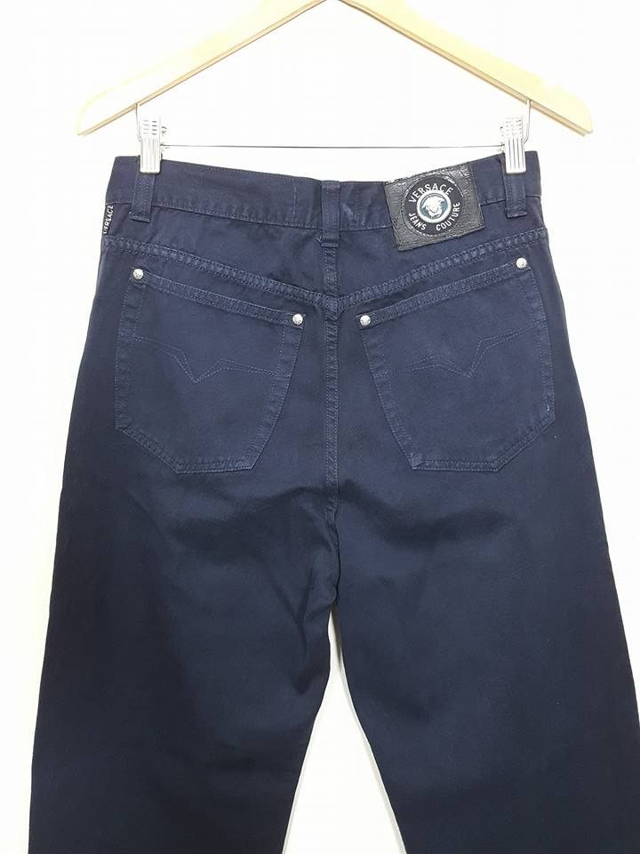VERSACE Navy Classic Fit Style Trouser Pant
