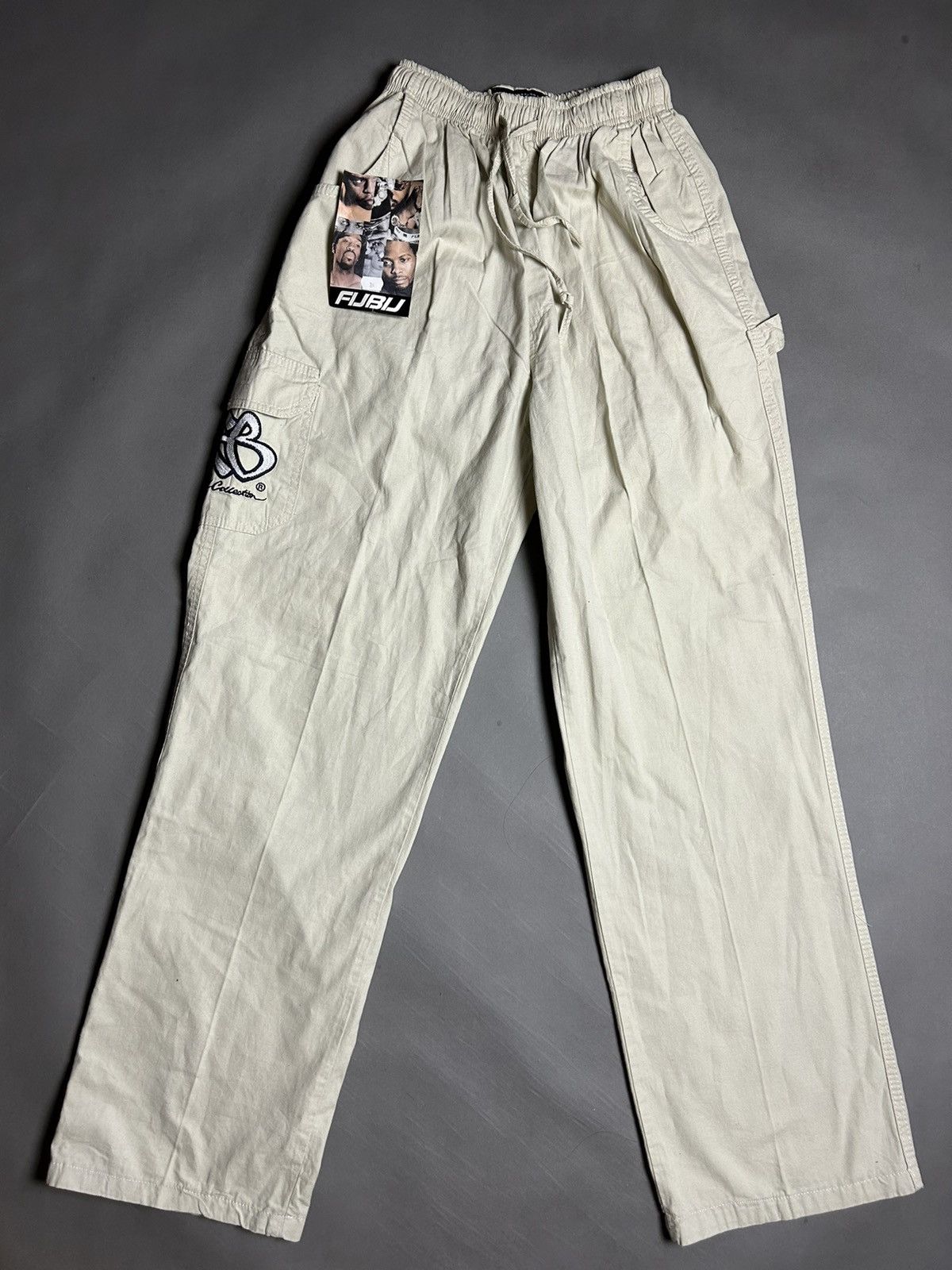 Fubu × Vintage 90s FuBu vintage beige parachute cargo pants Size US 33 - 1 Thumbnail
