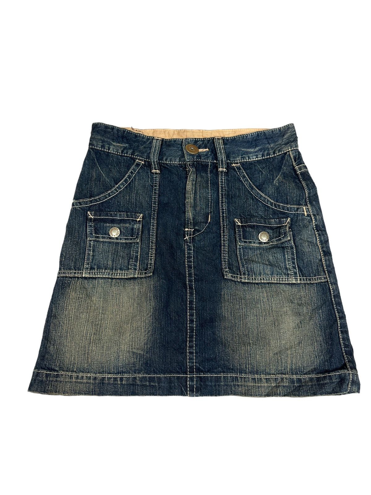 Image of Edwin Denim Jeans Skirt in Blue, Women's (Size 30)