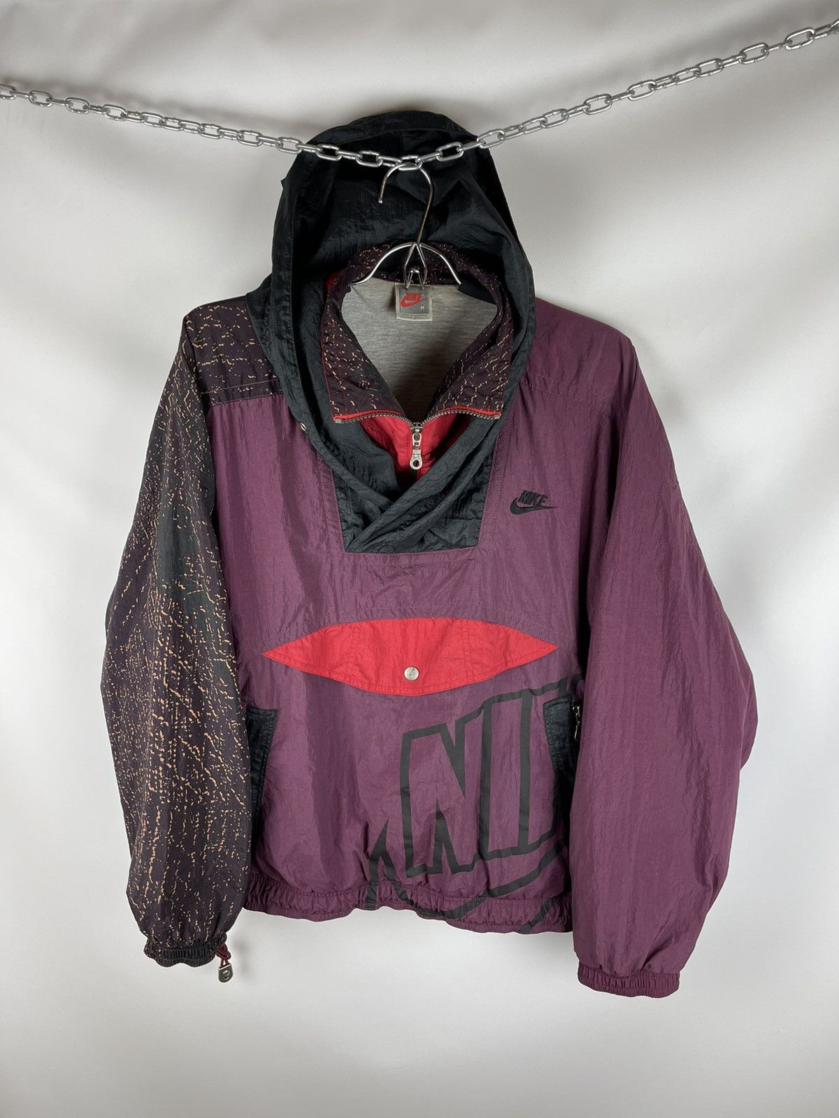 Nike Nike vintage 80s 90s big logo swoosh anorak jacket nylon Size US M / EU 48-50 / 2 - 1 Thumbnail
