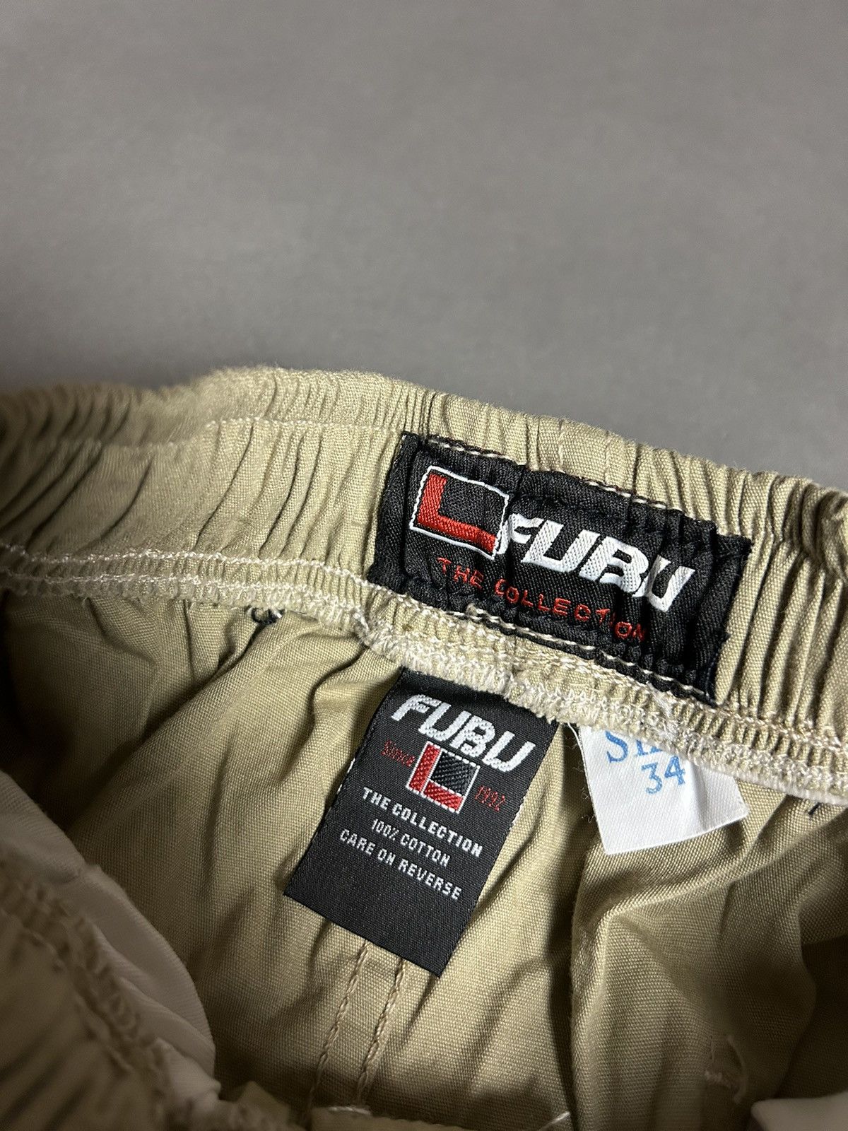 Fubu × Vintage 90s FuBu vintage beige parachute cargo pants Size US 34 / EU 50 - 4 Thumbnail