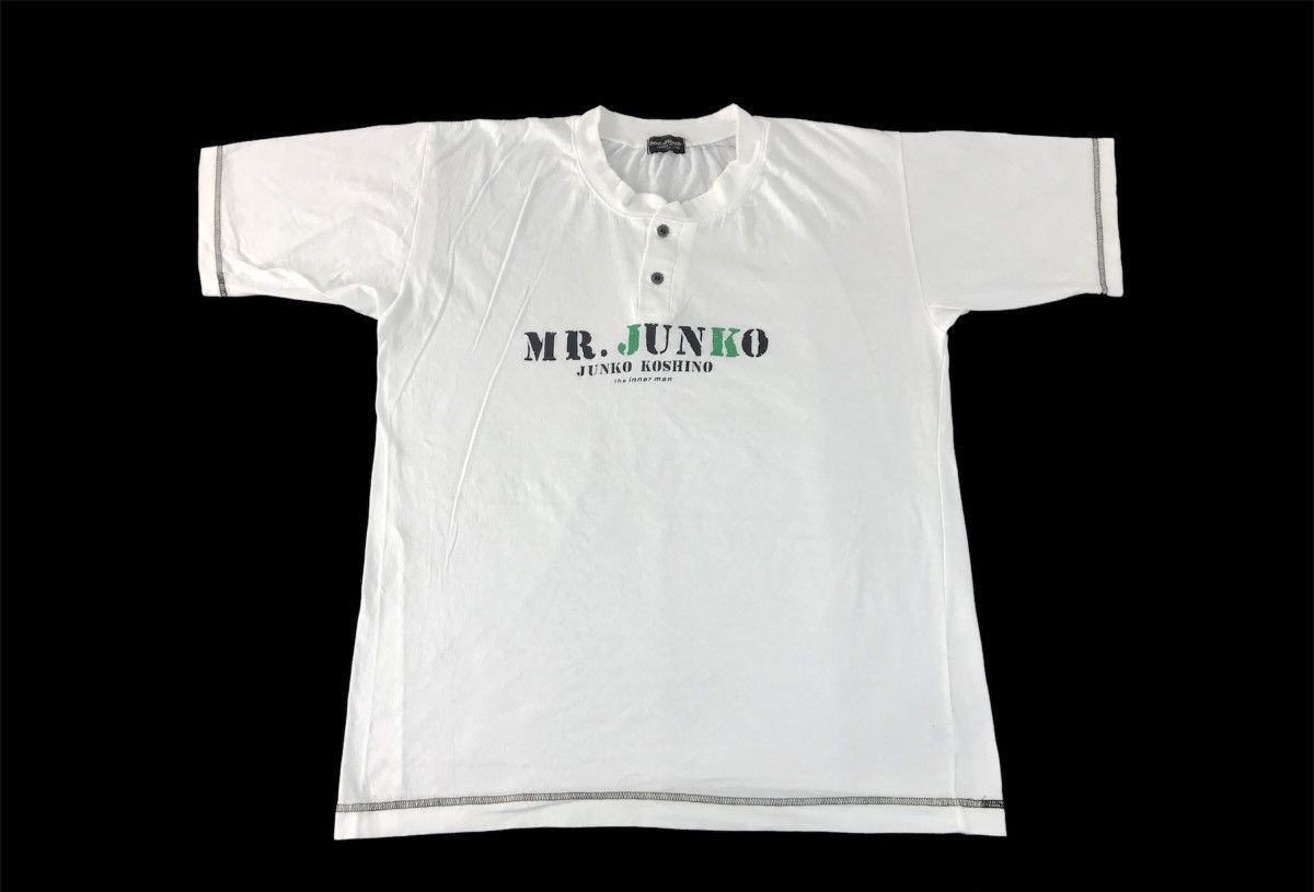 Japanese Brand Mr Junko Koshino The Inner Man Henley Neck Design Spell Out Size US L / EU 52-54 / 3 - 1 Thumbnail