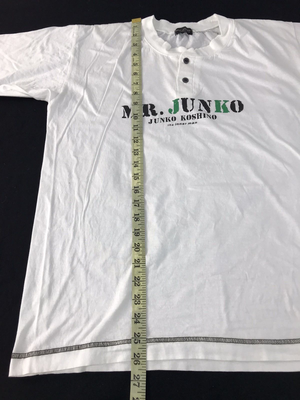 Japanese Brand Mr Junko Koshino The Inner Man Henley Neck Design Spell Out Size US L / EU 52-54 / 3 - 9 Thumbnail