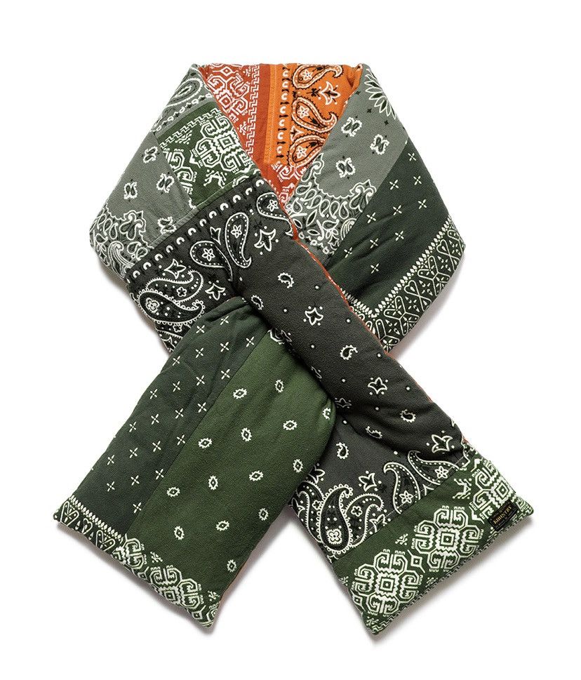 image of Kapital Kesa Bandana Muffler Nel in Khaki Orange, Men's